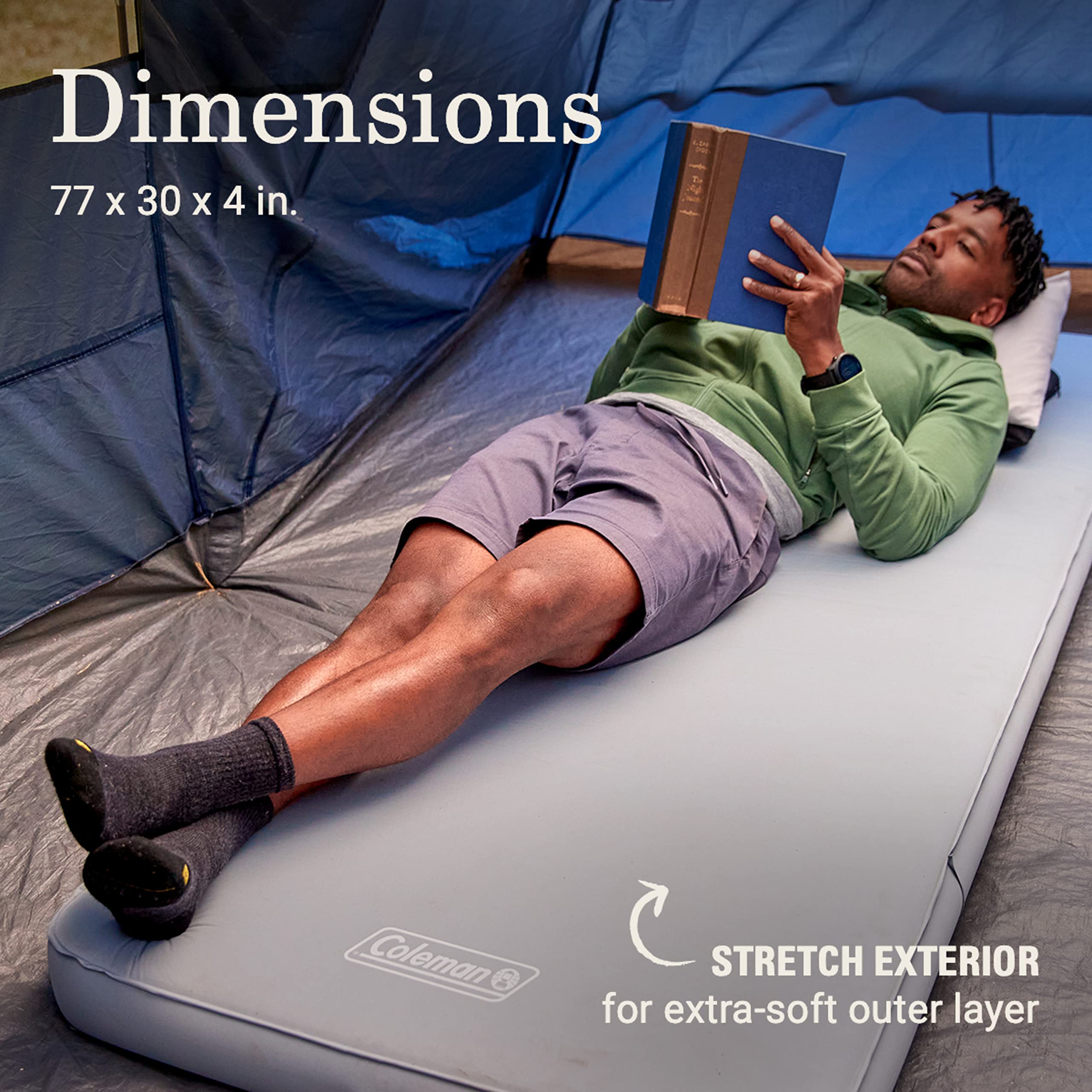 Coleman Self-Inflating Cloudland Sleeping Pad, Extra Thick Insulating Foam, Air Fills in Minutes