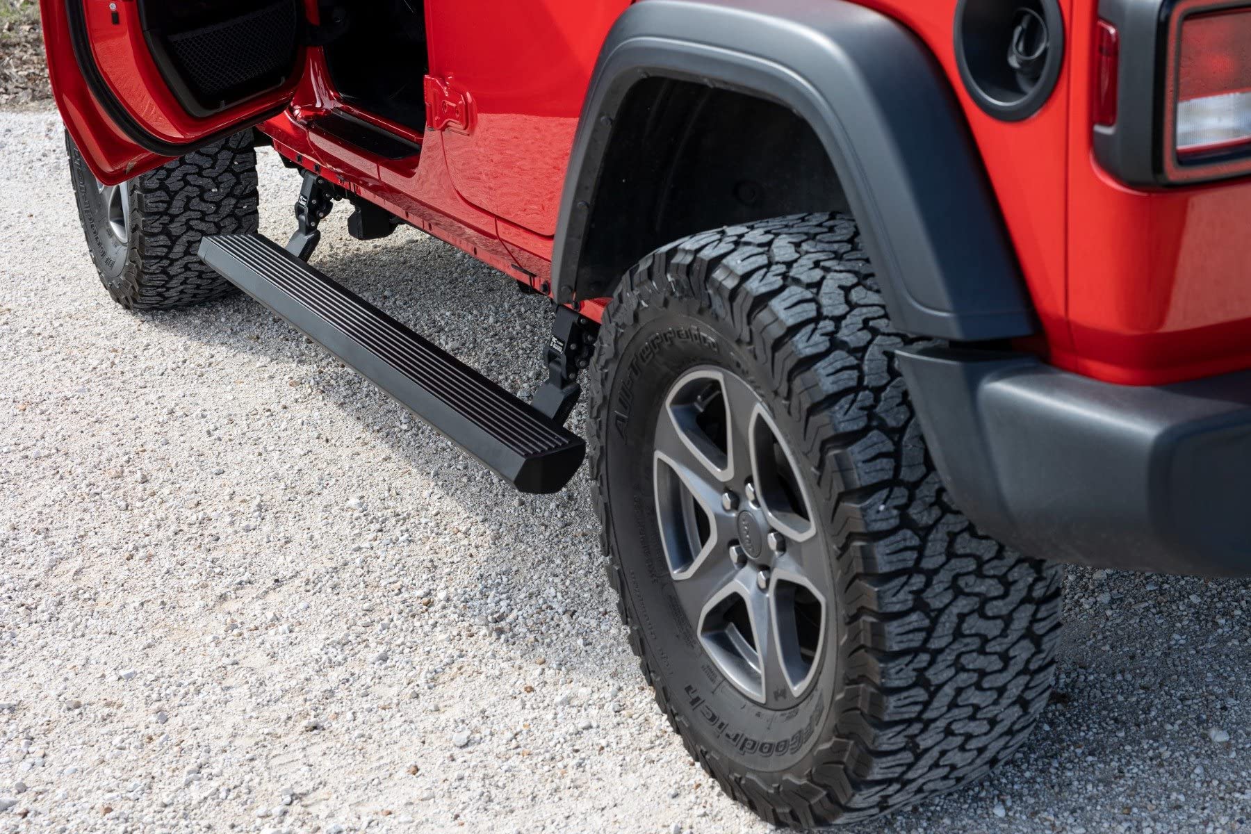 Rough Country Power Running Boards for Jeep Wrangler JL 4-Door (2018-2024) - Electric Dual-Motor Retractable Side Steps with LED Powerstep Lights