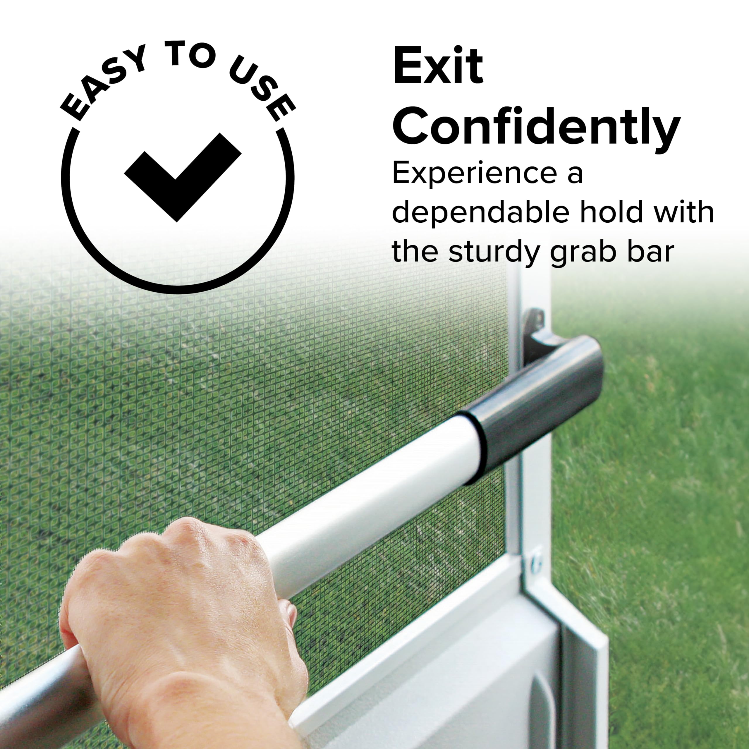 Camco Screen Door Cross Bar Camper/RV - Protects The Door & Allows for Easier Exit from Travel Trailer - Adjusts from 21-5/8-Inches to 28-5/8-Inches (42183)