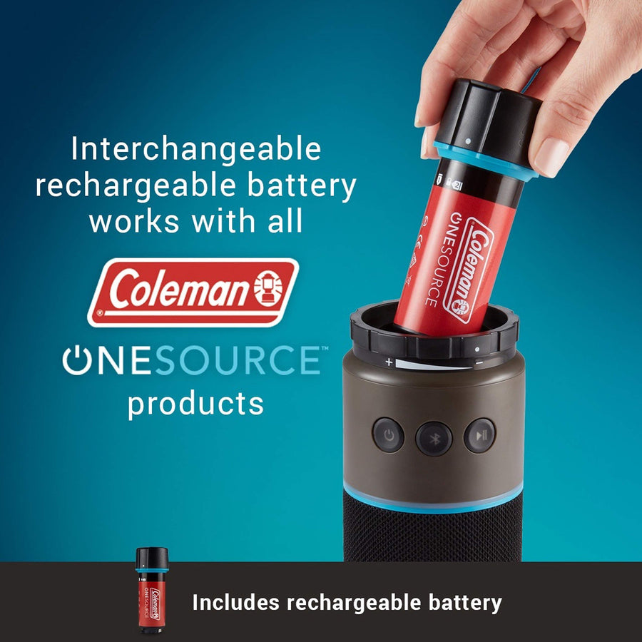 OneSource Coleman Rechargeable Camping Gear Set: Camp Shower, Cordless Vacuum, Fan, Speaker & Air Pump with Integrated Battery System