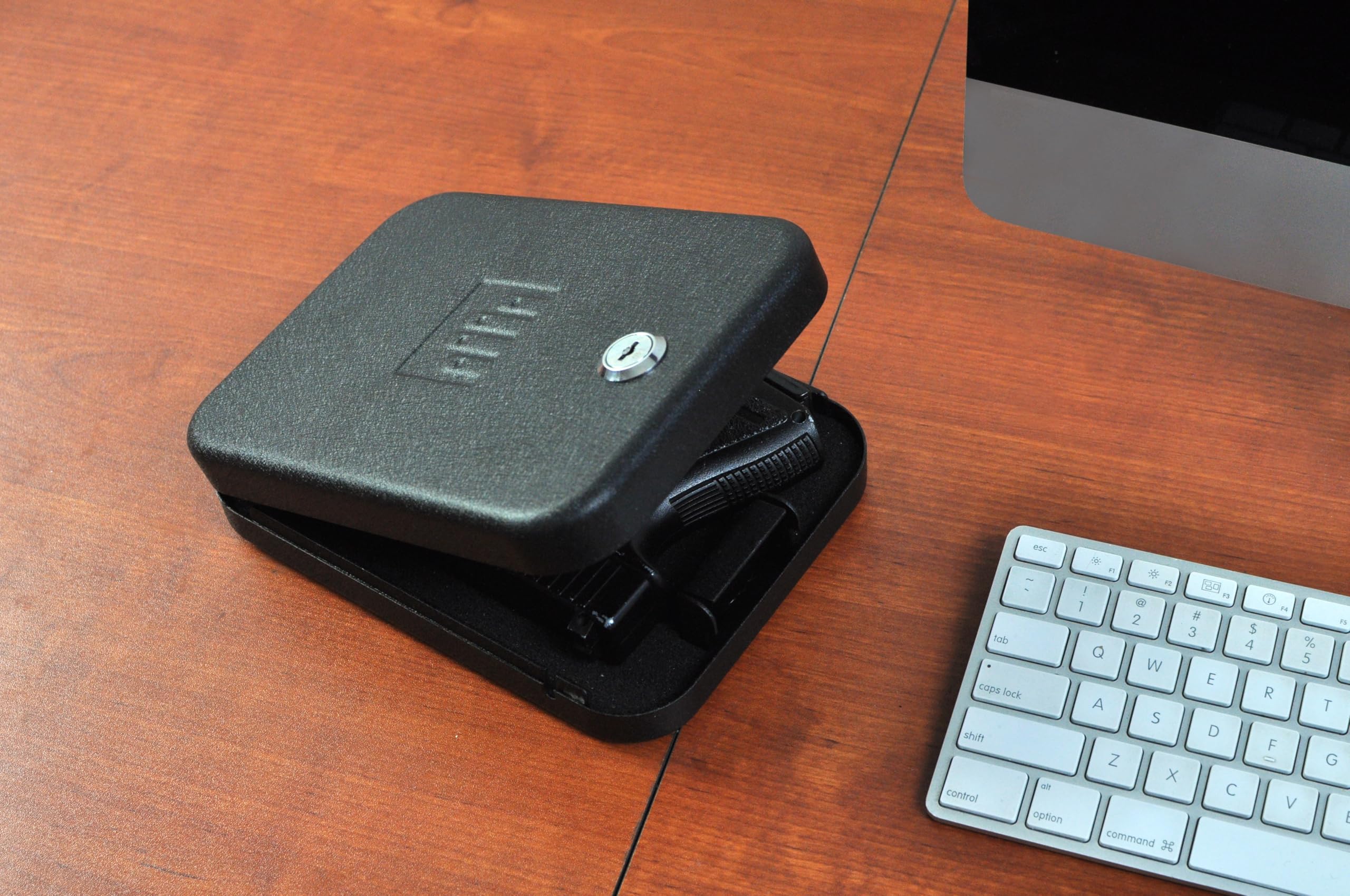 NanoVault GunVault Travel Handgun Safe for Pistols with Key Lock - TSA-Approved