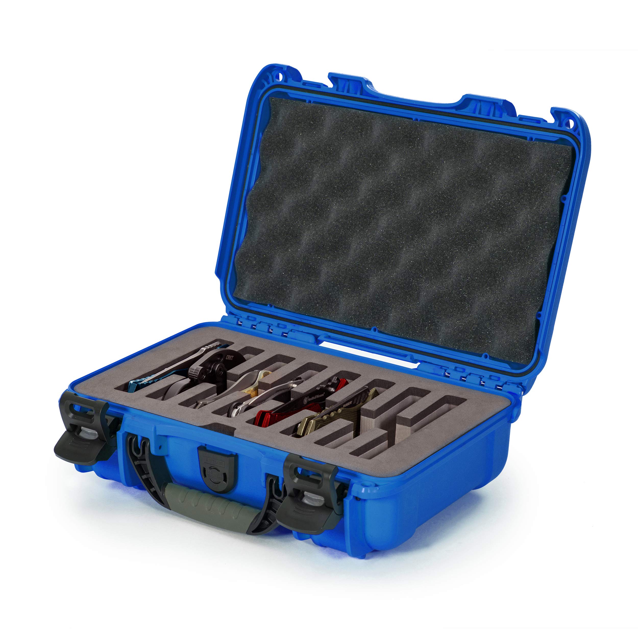 909 Nanuk Waterproof Hard Case with Custom Foam Insert for 8 Pocket Knives - Blue (909-8KNI8)