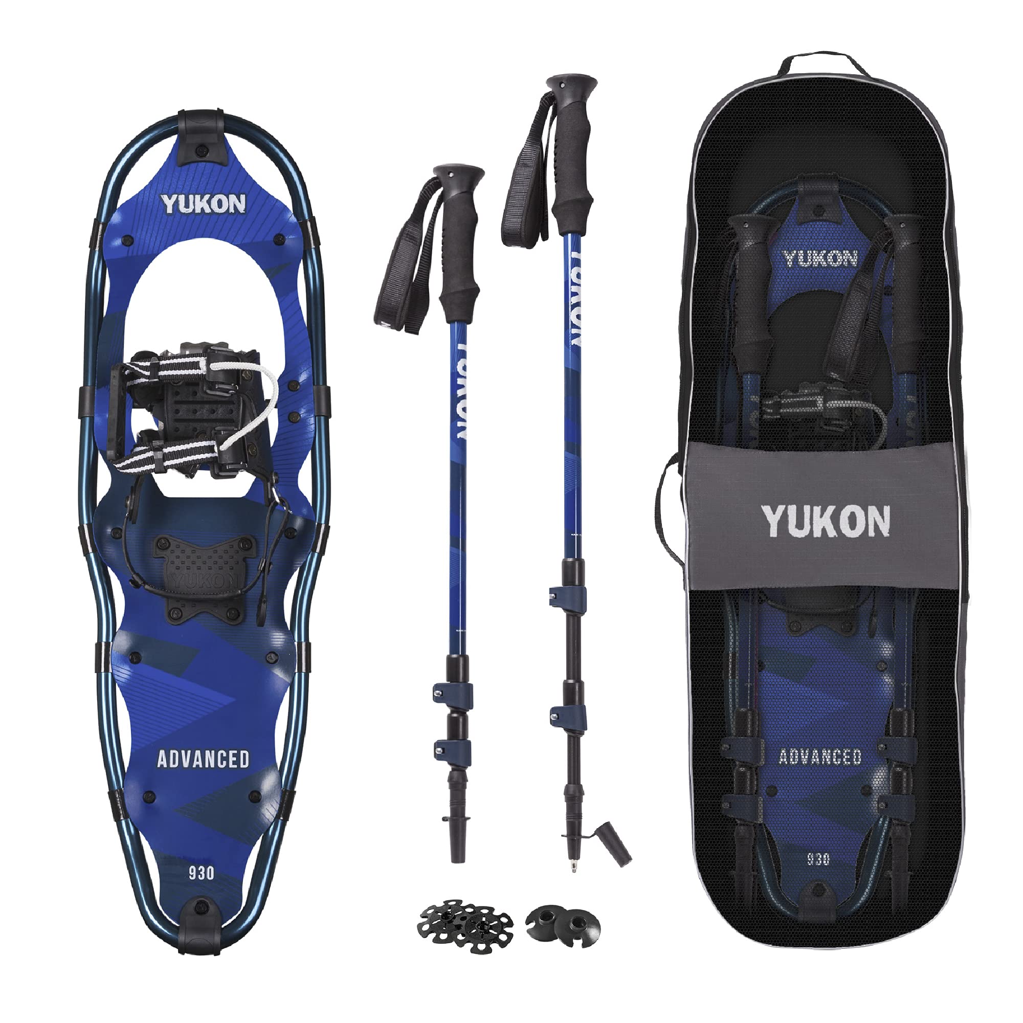 Yukon Charlie's Snowshoe Kit Advanced, 9-inch x 30-inch, Includes Snowshoes, Trekking Poles, and Travel Bag