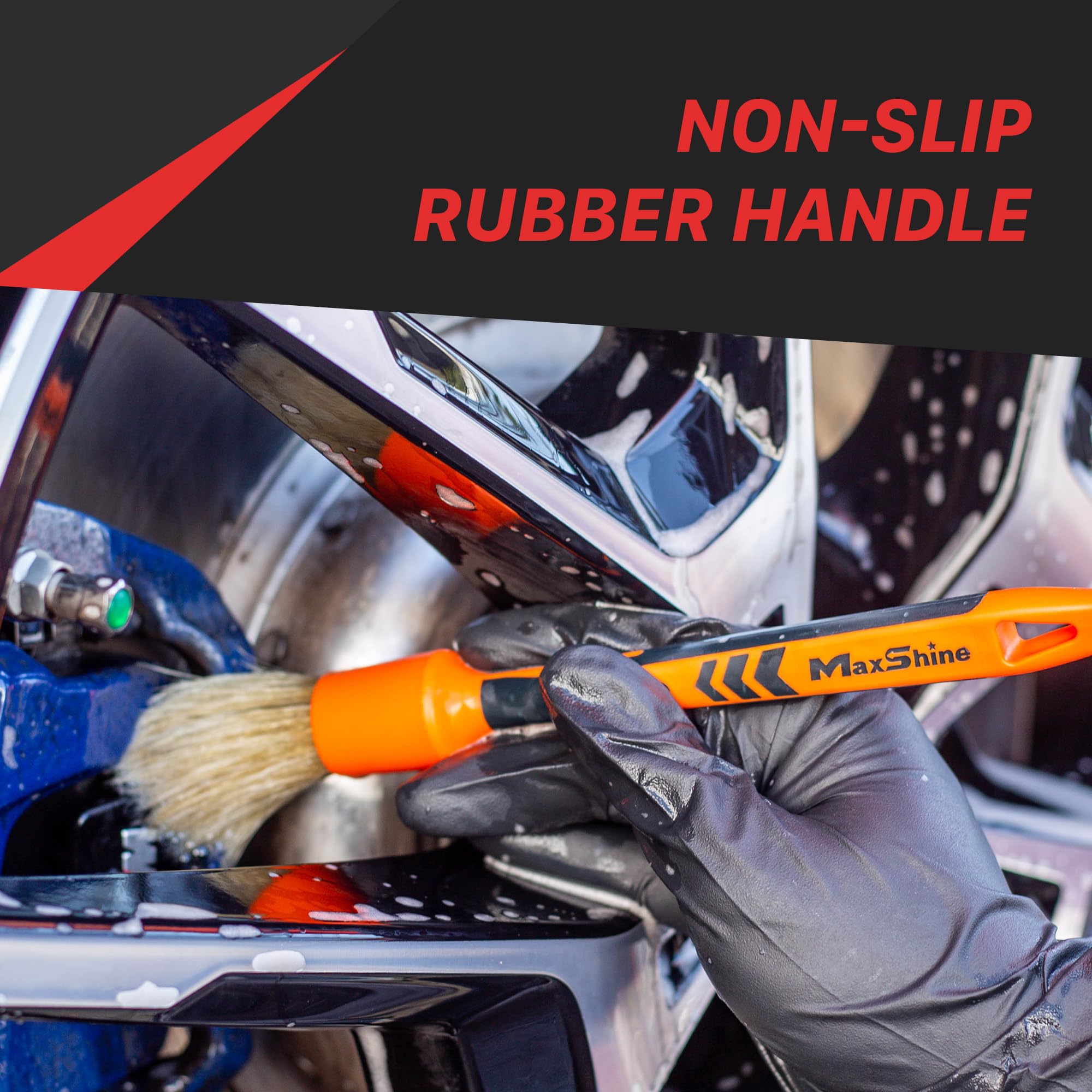 Maxshine #14 Large Universal Detailing Brush – Classic Boar’s Hair Bristles, Soft & Durable – Professional Brush for Interior, Exterior, Leather Seats, Engine Bay & Wheels