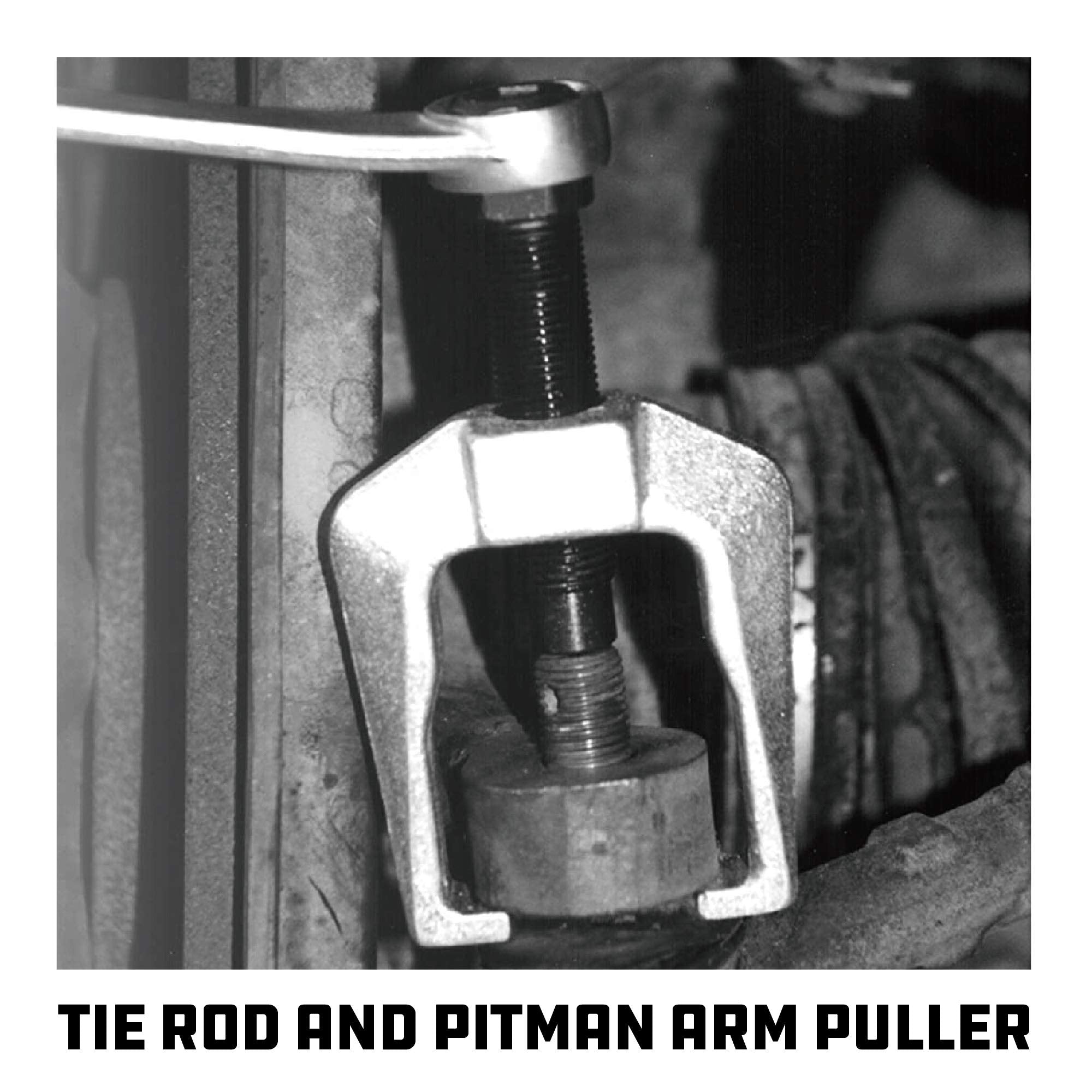 1-1/8-Inch (28MM) Powerbuilt Tie Rod End and Pitman Arm Puller, 2 Piece Press Screw, Drop Forged and Heat Treated, Chrome Vanadium made - 648692