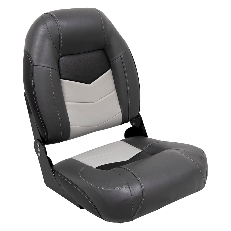 3304-860 Wise Pro-Angler Series High Back Boat Seat Charcoal/Black/Marble Grey