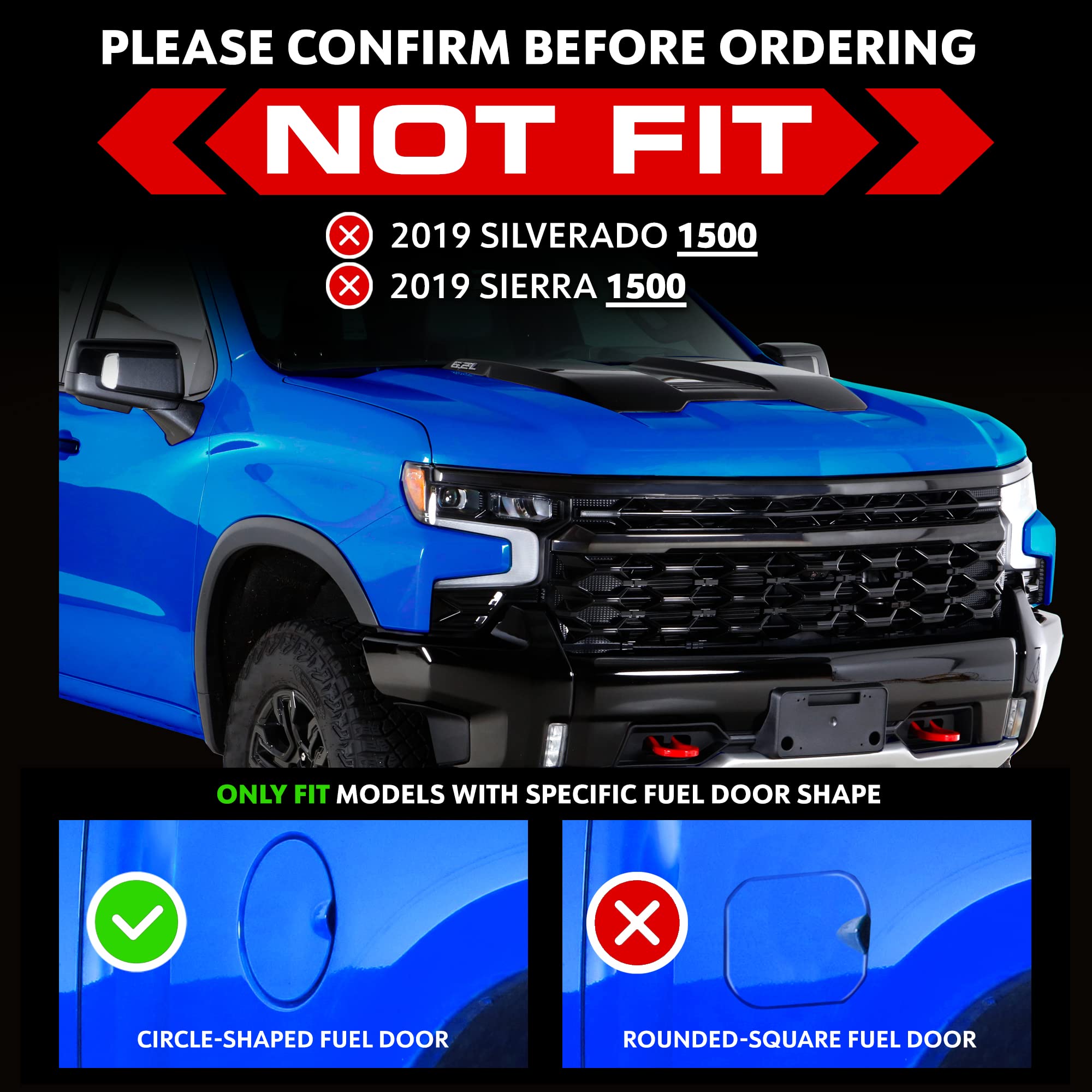 3.5" Tyger Auto Running Boards Compatible with 2007-2018 Chevy Silverado GMC Sierra 1500; 2007-2019 2500 3500HD; 2019 LD/Limited | Reg Cab | TG-SS2C35298 | Side Step Rail Nerf Bars
