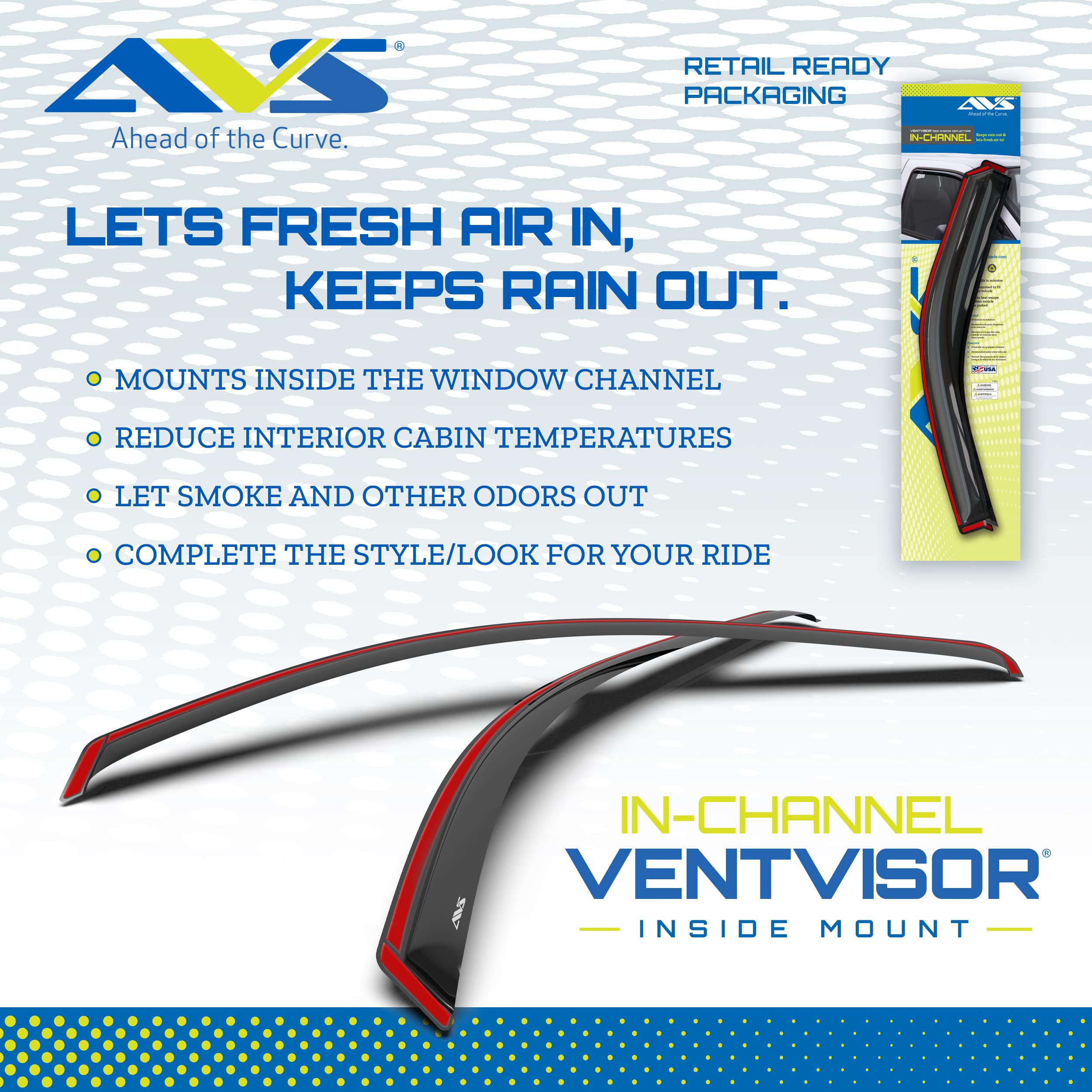 Rain Guards Auto Ventshade [AVS] Xtra Wide for 87-04 Peterbilt 320/357/359 Conversion/362/372/375/376/377 Hi-Permance/378 Conversion/379 Integrated, 2 pcs. | Window Vent Visors - SST Silver | 52103