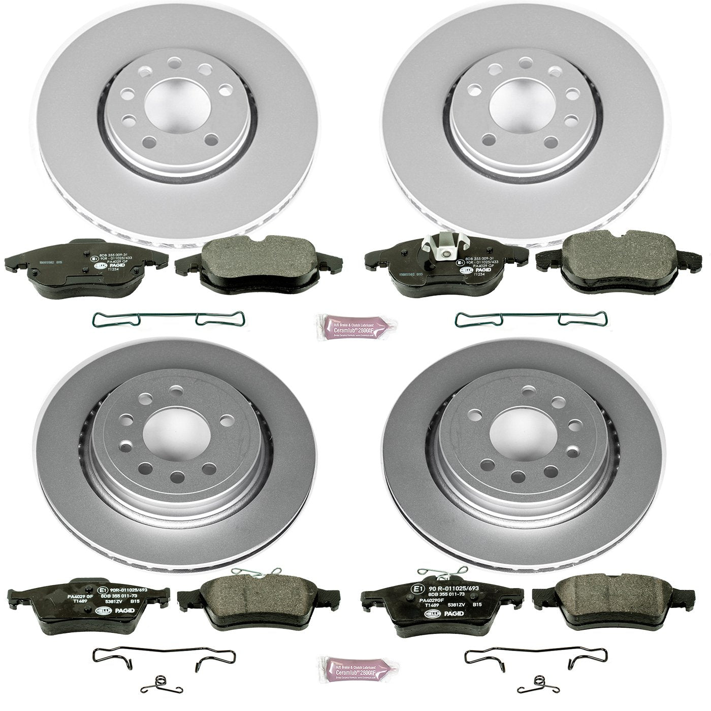 Euro-Stop Power Stop Brake Kit Front and Rear For Saab 9-3 2008-2011, Saab 9-3X 2010-2011 [Model Specific]