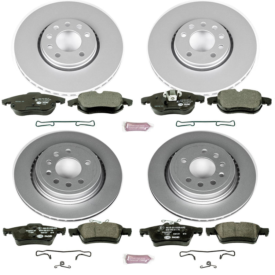Euro-Stop Power Stop Brake Kit Front and Rear For Saab 9-3 2008-2011, Saab 9-3X 2010-2011 [Model Specific]