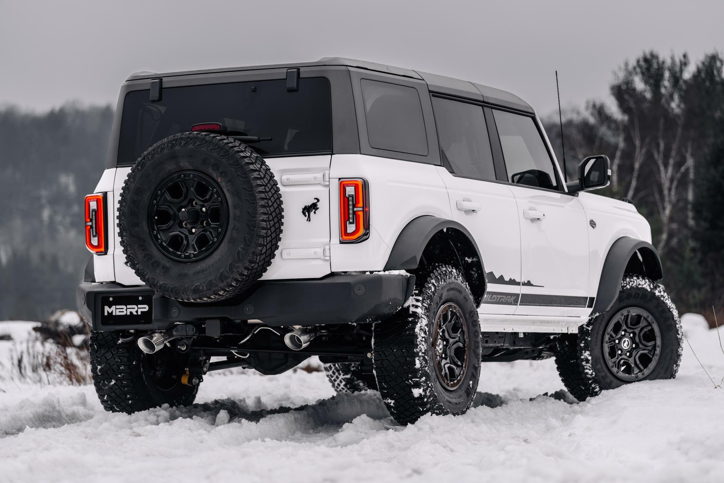 21-22 Ford Bronco MBRP 2.3/2.7L EcoBoost 2/4-Dr 3in Catback Dual Split Rear Exit BLK AL