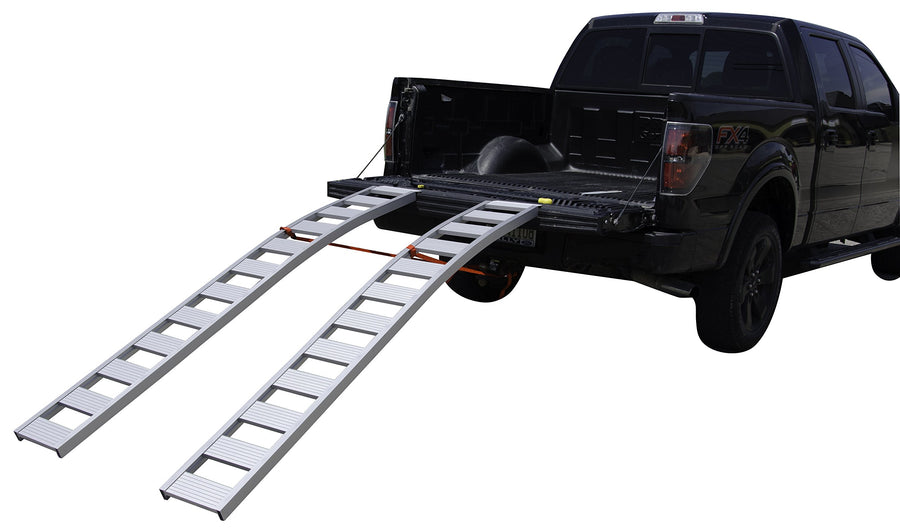 90" Long Erickson 07451 Silver Aluminum Non-Folding Arched Ramp, 2 Pack