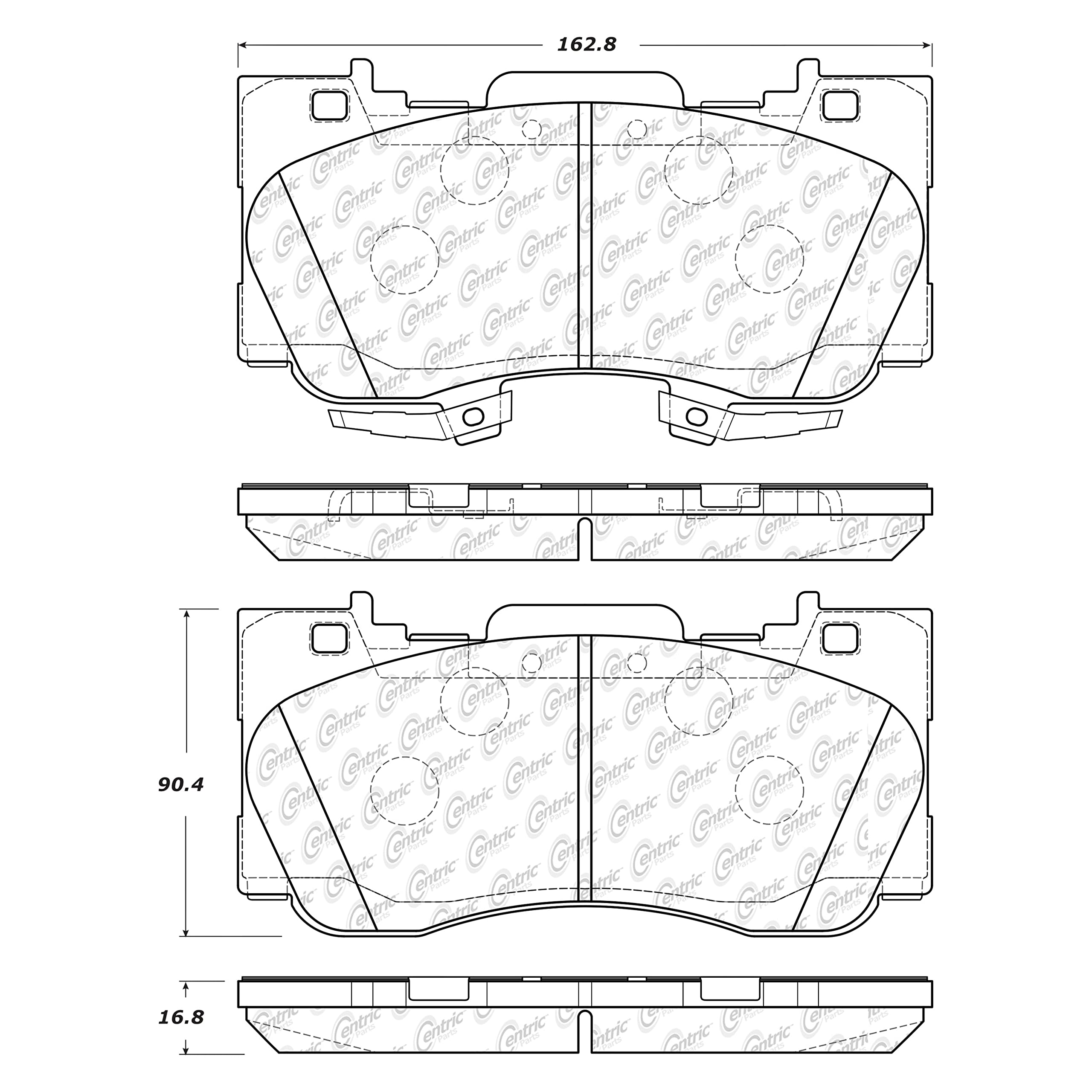 StopTech Front Brake Pad 105.1784 (PosiQuiet 2015 Ford Mustang Eco Boost with Performance Package 352mm Front Disc), 1 Pack