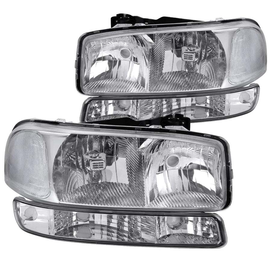Turn Signal Spec-D Tuning Headlights Bumper Lamps Compatible with GMC Sierra 1999-2006, 2000-2006 Yukon XL, L+R Pair Assembly