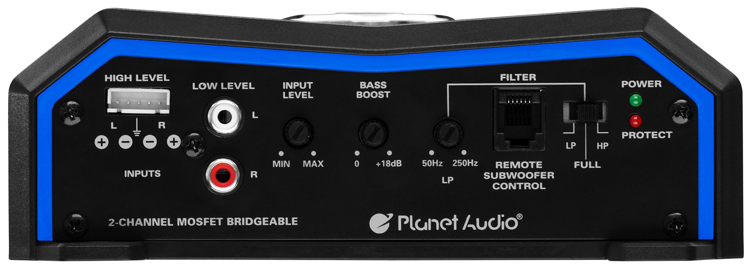 Planet Audio 2 Channel Car Amplifier PL3000.2 - 3000 High Output, High/Low Level Inputs, High/Low Pass Crossover, Hook Up to Subwoofer for Bass