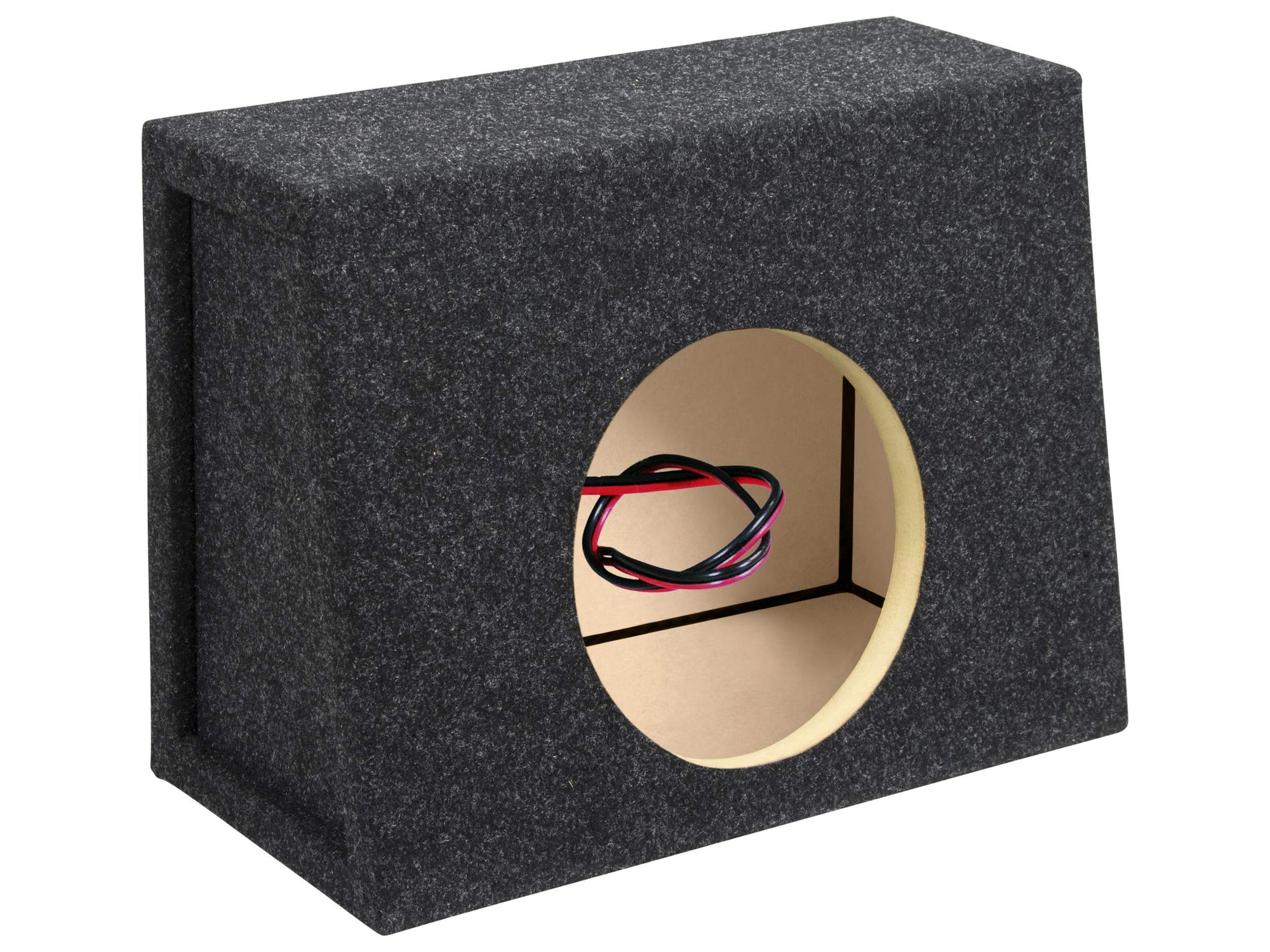 Atrend 8 inch Carpeted Single Truck Sealed Enclosure Car Subwoofer Speaker Box - Improves Audio Quality, Sound and Bass - High Grade MDF Construction with Nickel Finish Speaker Terminal - Black
