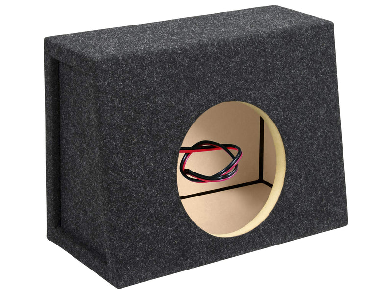 Atrend 8 inch Carpeted Single Truck Sealed Enclosure Car Subwoofer Speaker Box - Improves Audio Quality, Sound and Bass - High Grade MDF Construction with Nickel Finish Speaker Terminal - Black