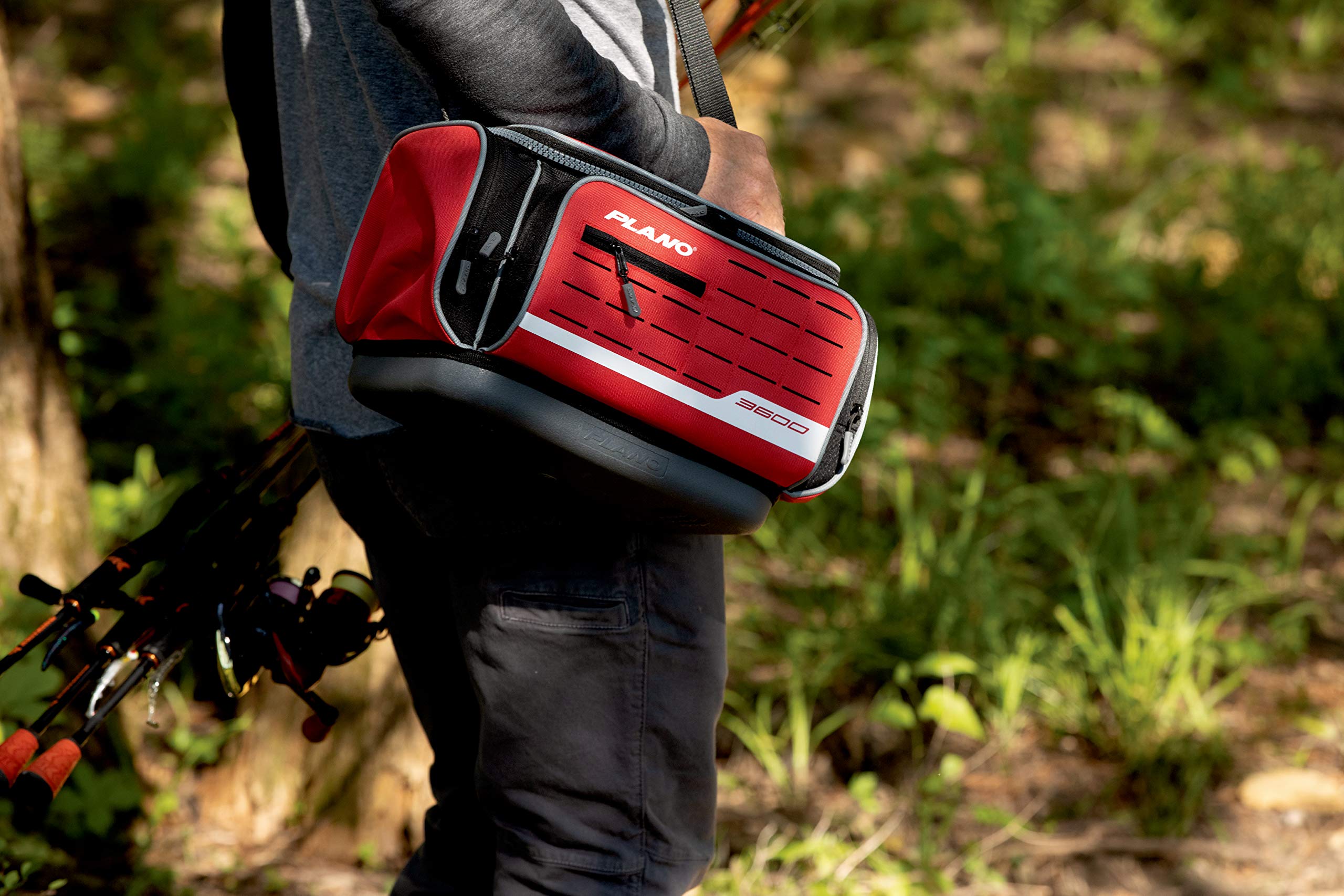 Plano 3600 Weekend Series Deluxe Tackle Case, Medium, Red Fabric, Includes 2 Stowaway Utility Storage Boxes, Soft Fishing Tackle Bag, Premium Storage