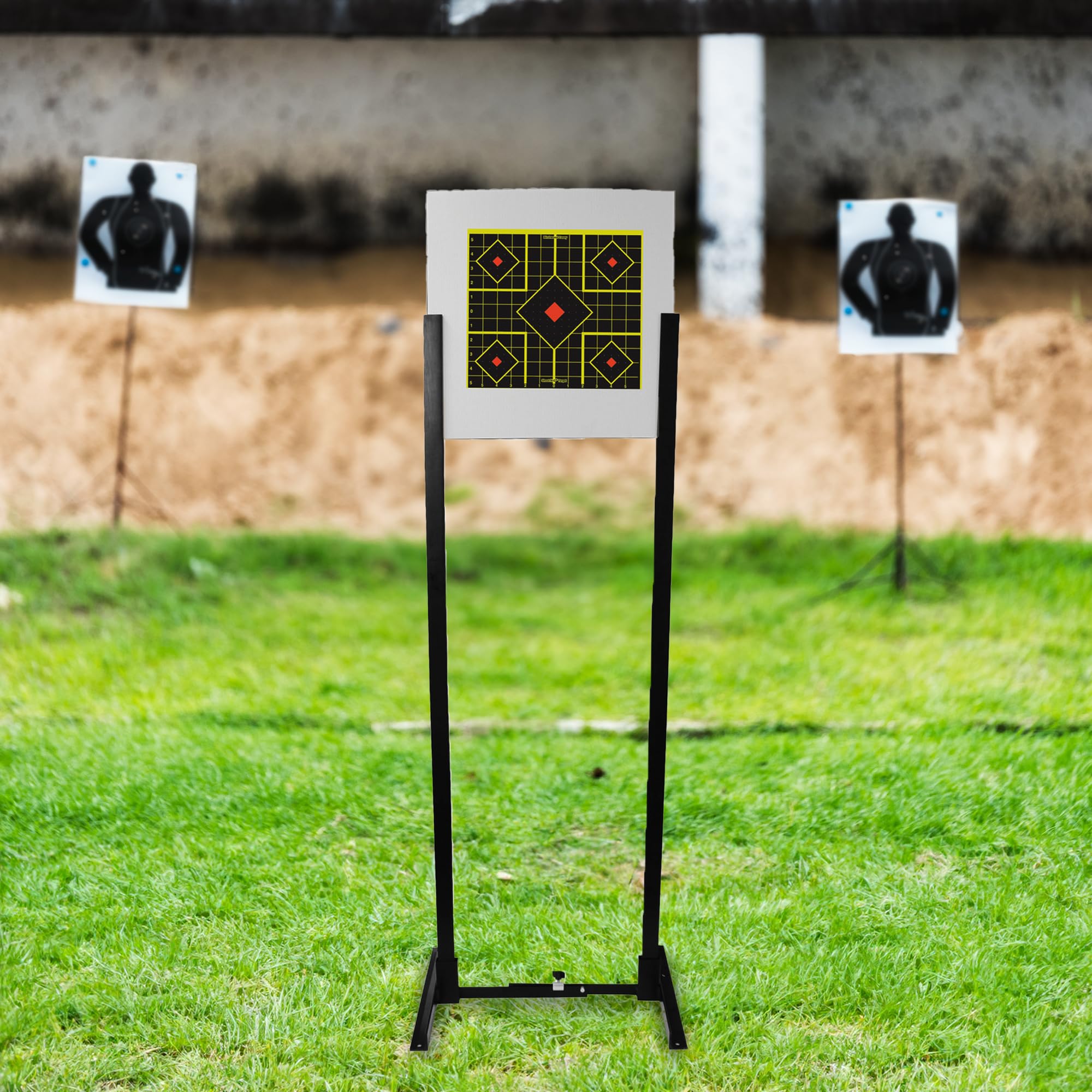 Adjustable Birchwood Casey Target Stand Kit for Shooting - Durable Powder-Coated Steel Target Stand, 6 Modular Uprights, Single Target Backer, Upright Posts, 19.5" x 19.5" White Backer Board Included