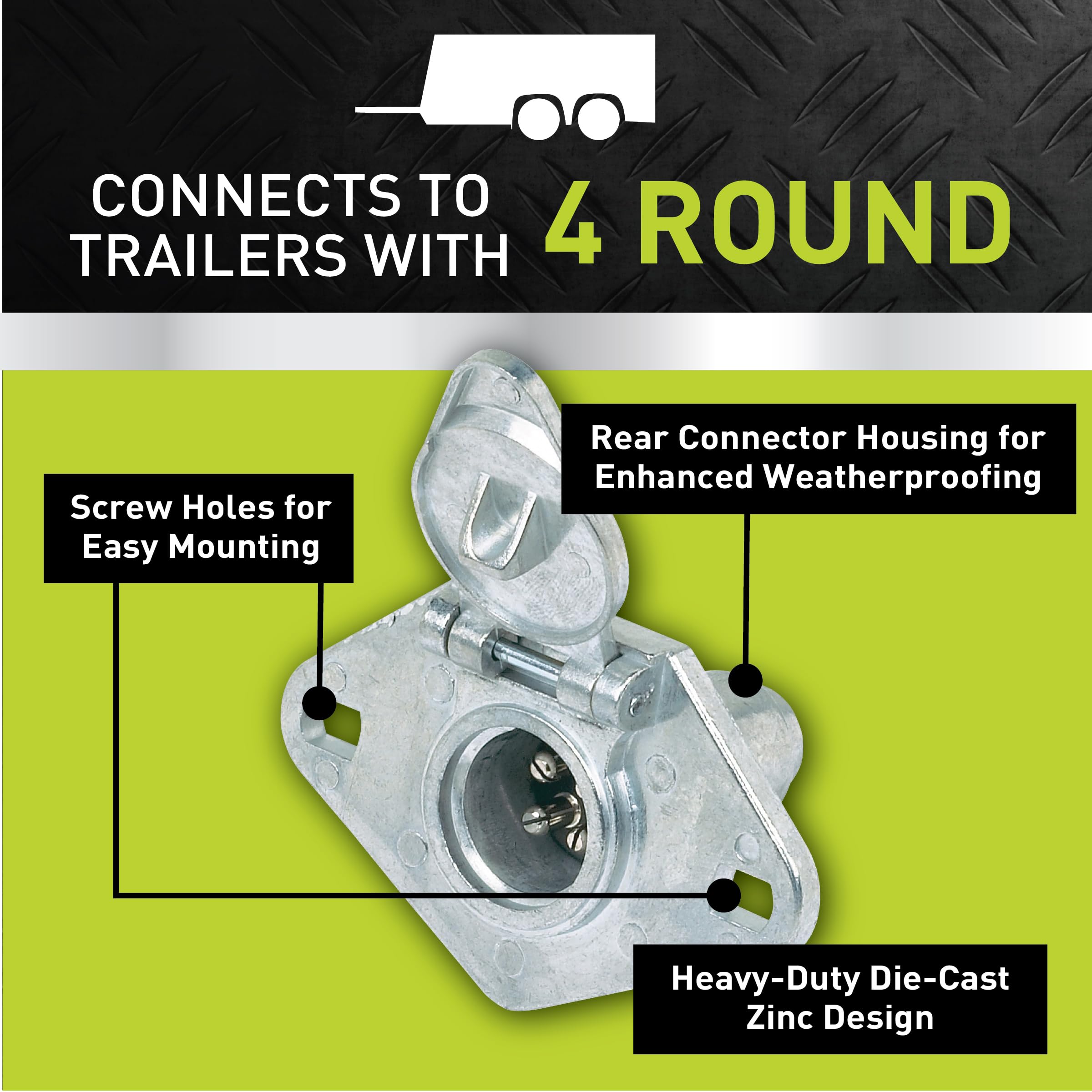 4 Pole Round Hopkins Towing Solutions Vehicle End Connector 52004