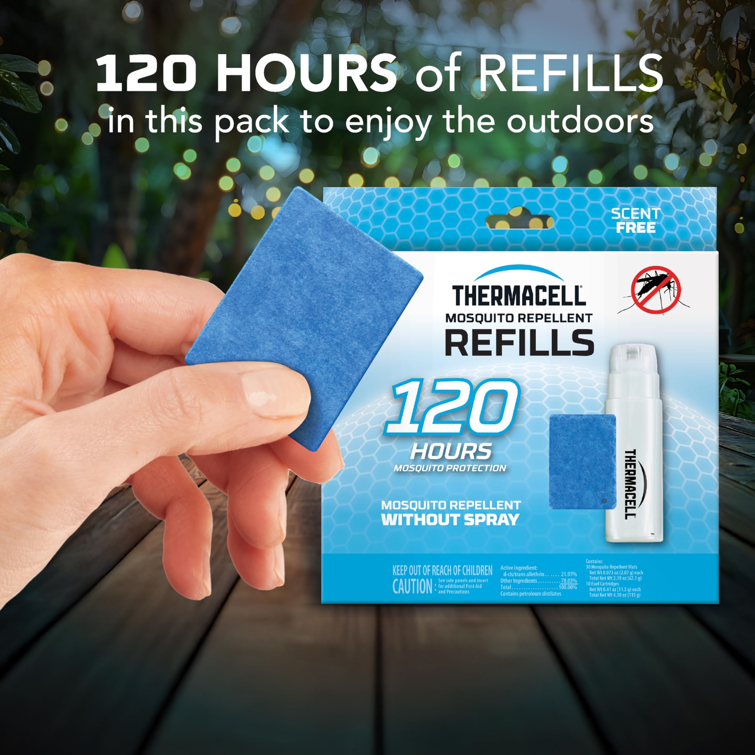 Thermacell Refills Mosquito Repellent; Provide 120 Hours of Protection; Contain 30 Repellent Mats, 10 Fuel Cartridges; Compatible with Any Fuel-Powered Mosquito Repeller Product