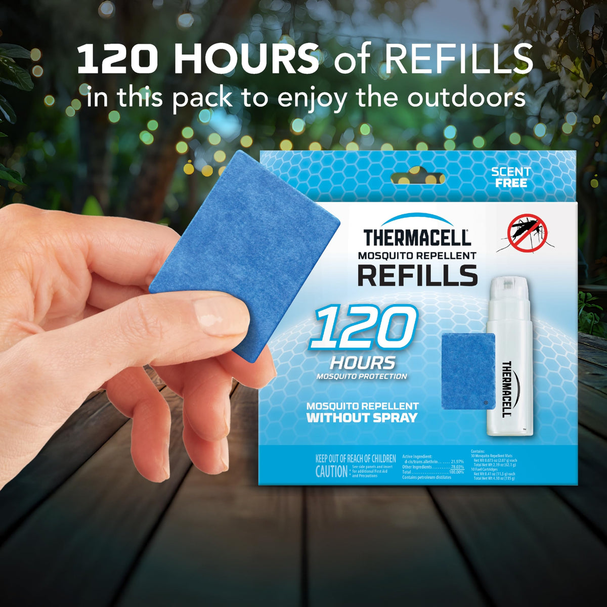 Thermacell Refills Mosquito Repellent; Provide 120 Hours of Protection; Contain 30 Repellent Mats, 10 Fuel Cartridges; Compatible with Any Fuel-Powered Mosquito Repeller Product