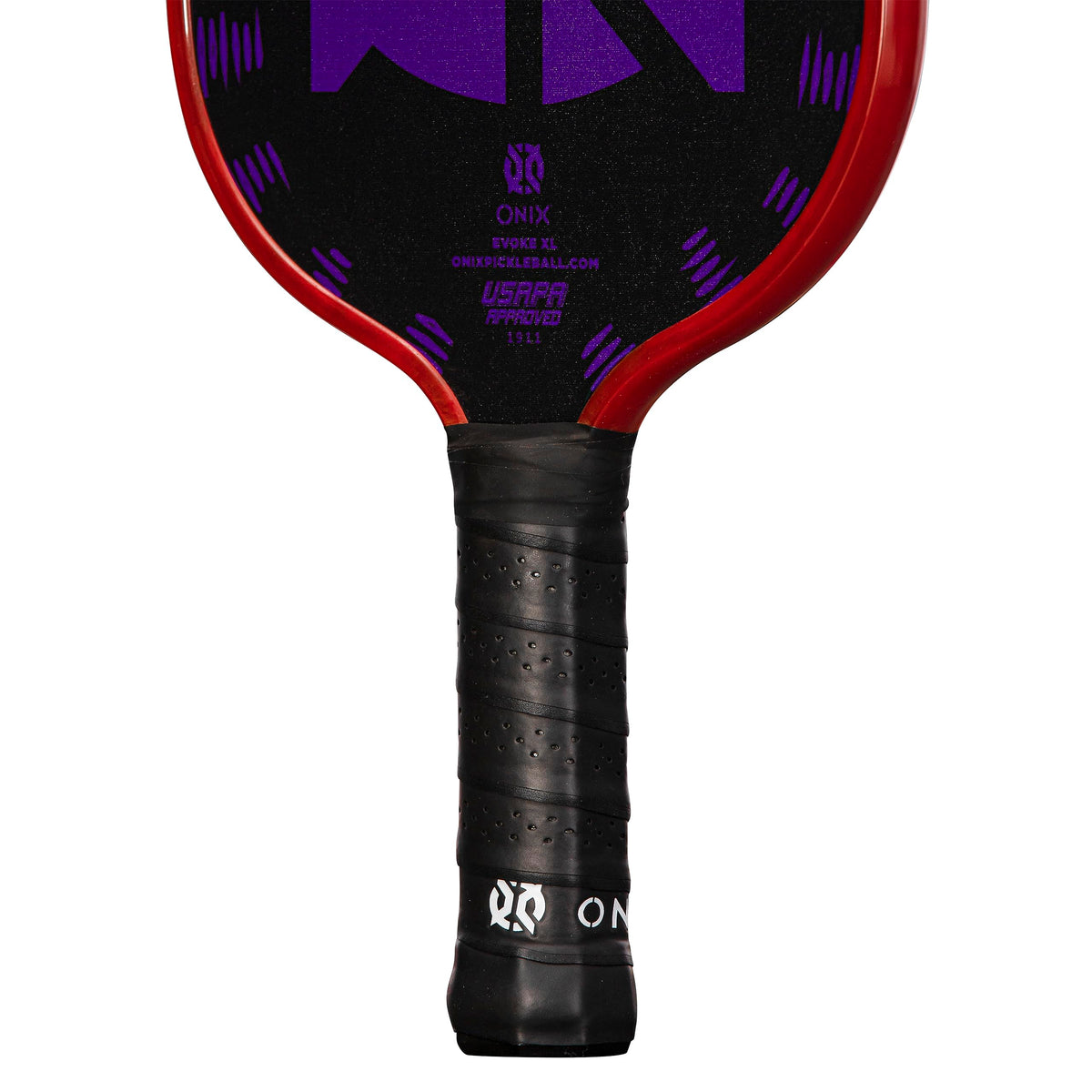 Evoke XL Onix Graphite Pickleball Paddle Features Polypropylene Core, Graphite Face, and Oversized Shape, Purple