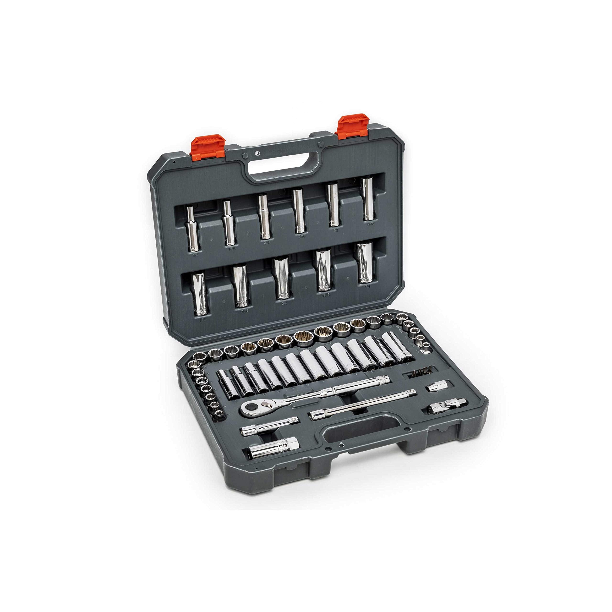 Crescent 3/8" Drive 57 Pc Standard & Deep 6 and 12 Point SAE/Metric Mechanics Tool Set - CSWS10C