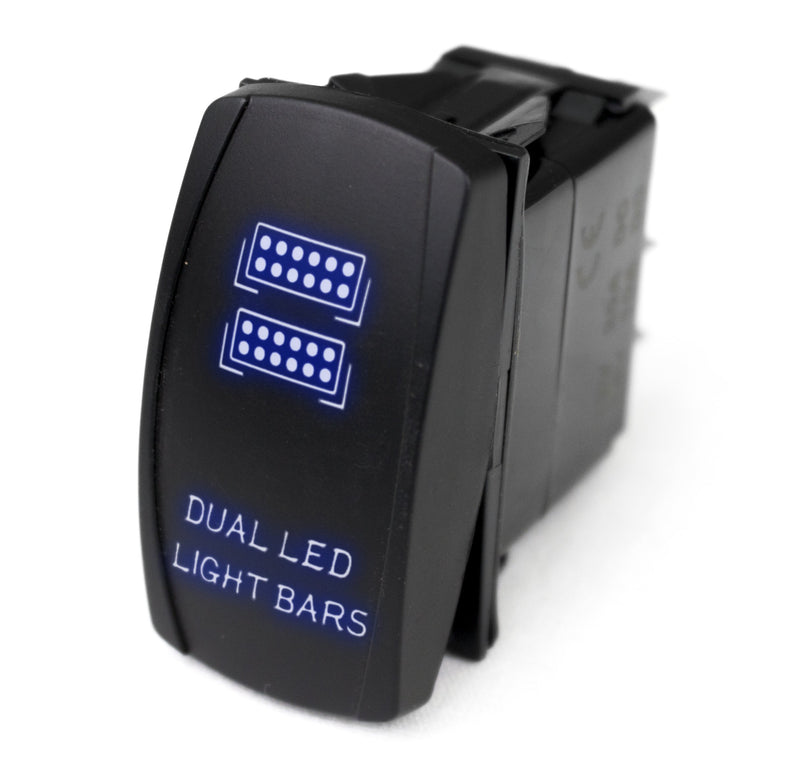 LED Rocker Switch Race Sport w/Blue LED Radiance