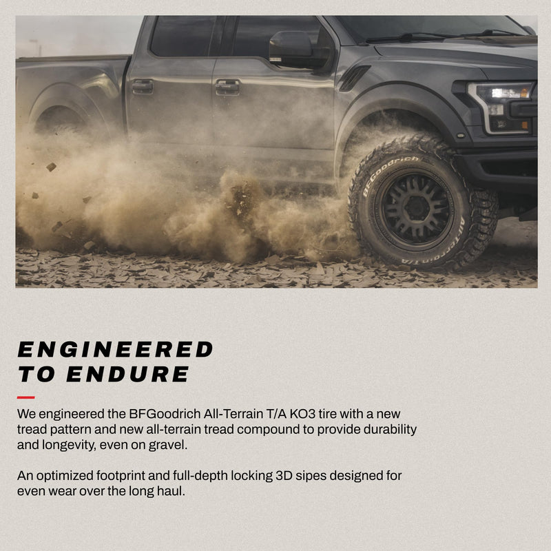 All-Terrain BFGoodrich T/A KO3 Car Tire for Light Trucks, SUVs, and Crossovers, LT265/60R22/E 123/120S