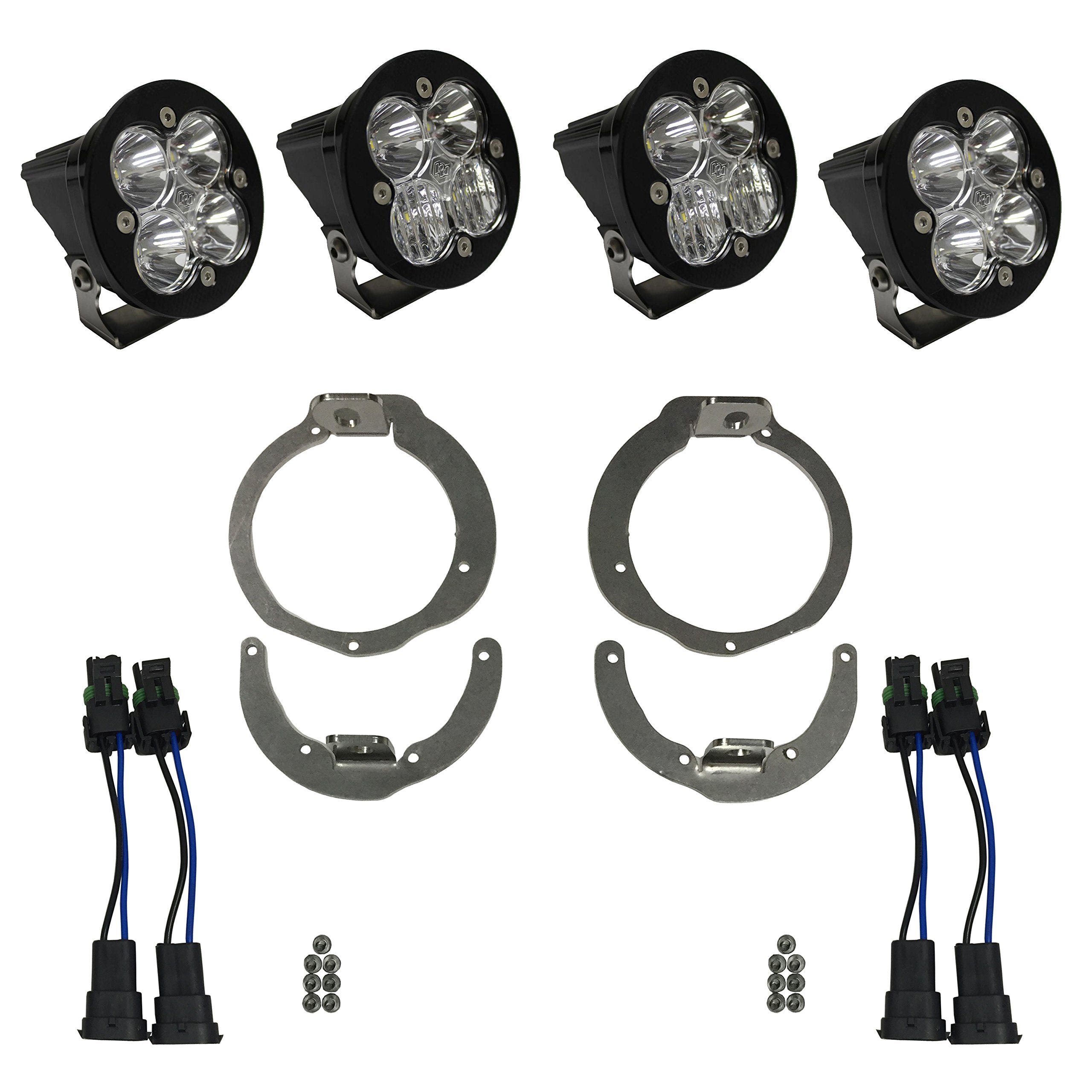 Baja Designs LED Headlight Kit Squadron-R for Can-Am Maverick and Renegade UTV (Multi-Pattern; Clear)