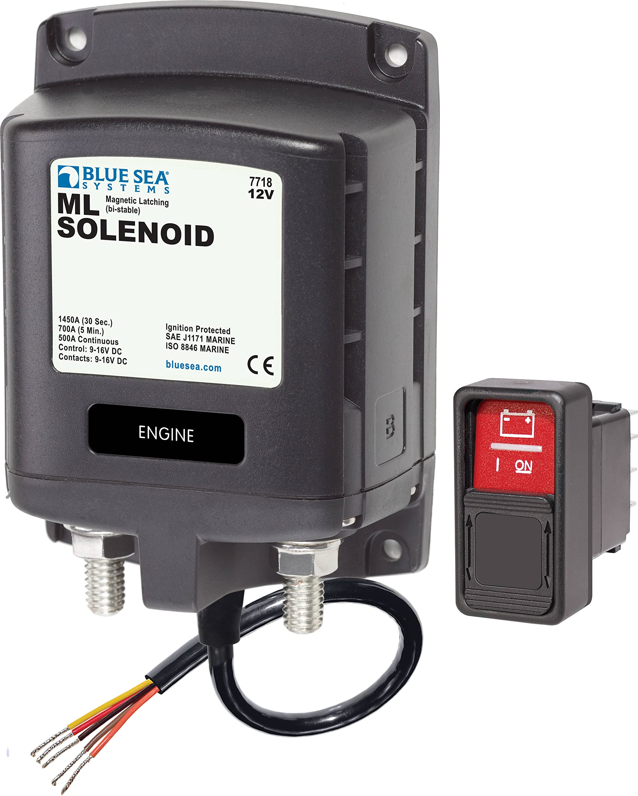 ML-Series Blue Sea Systems 7718 Solenoid Switch 12V, Black