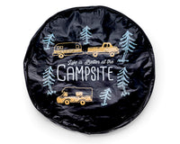 27" Camco Life is Better at Campsite Vinyl Cover with Elastic Hem-Durable Design Keeps Dirt, Rain, and Sun Away from Your Spare Tire (53292)