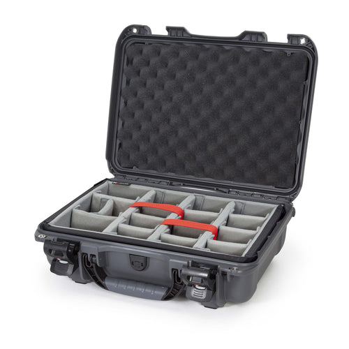 Waterproof Nanuk 923 Hard Case with Padded Dividers and Incorporated TSA Approved Travel Lock Latches - Graphite