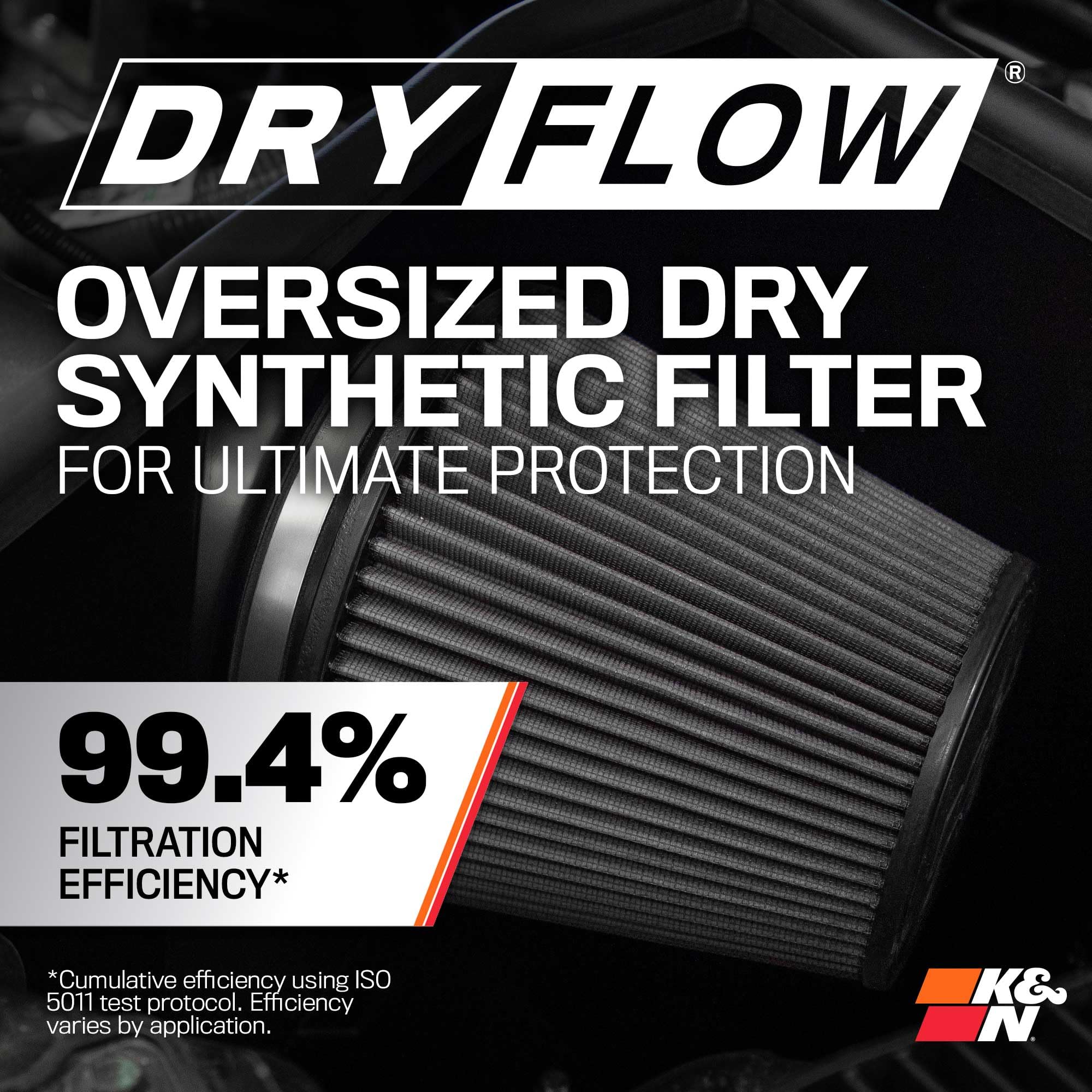Cold Air Intake System K&N: Dry-Flow Air Filter, Increase Performance & Acceleration: Compatible with 2005-2023 CHRYSLER/DODGE, 300C, Challenger, Charger, Magnum, 71-1542