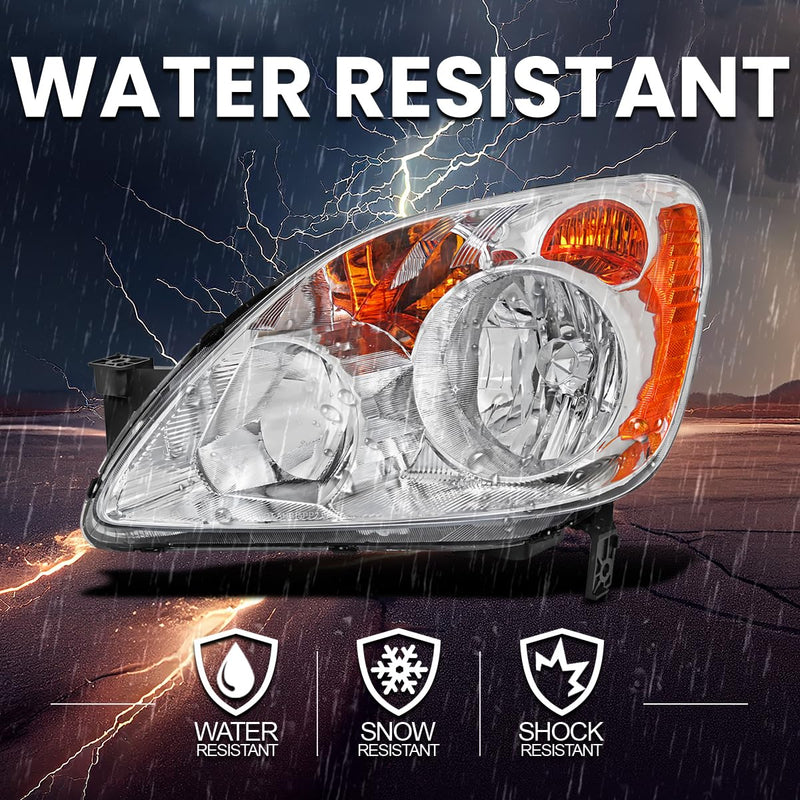 Chrome Headlights SPEC-D TUNING Compatible with 2005-2006 Honda CR-V models made in Japan only