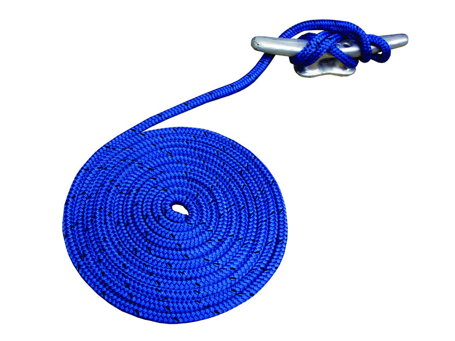Dock Line Attwood 11750-7 Solid Braided Multifilament Polypropylene (MFP), 3/8-Inch, 15 Feet Long, Bare Ends, Blue