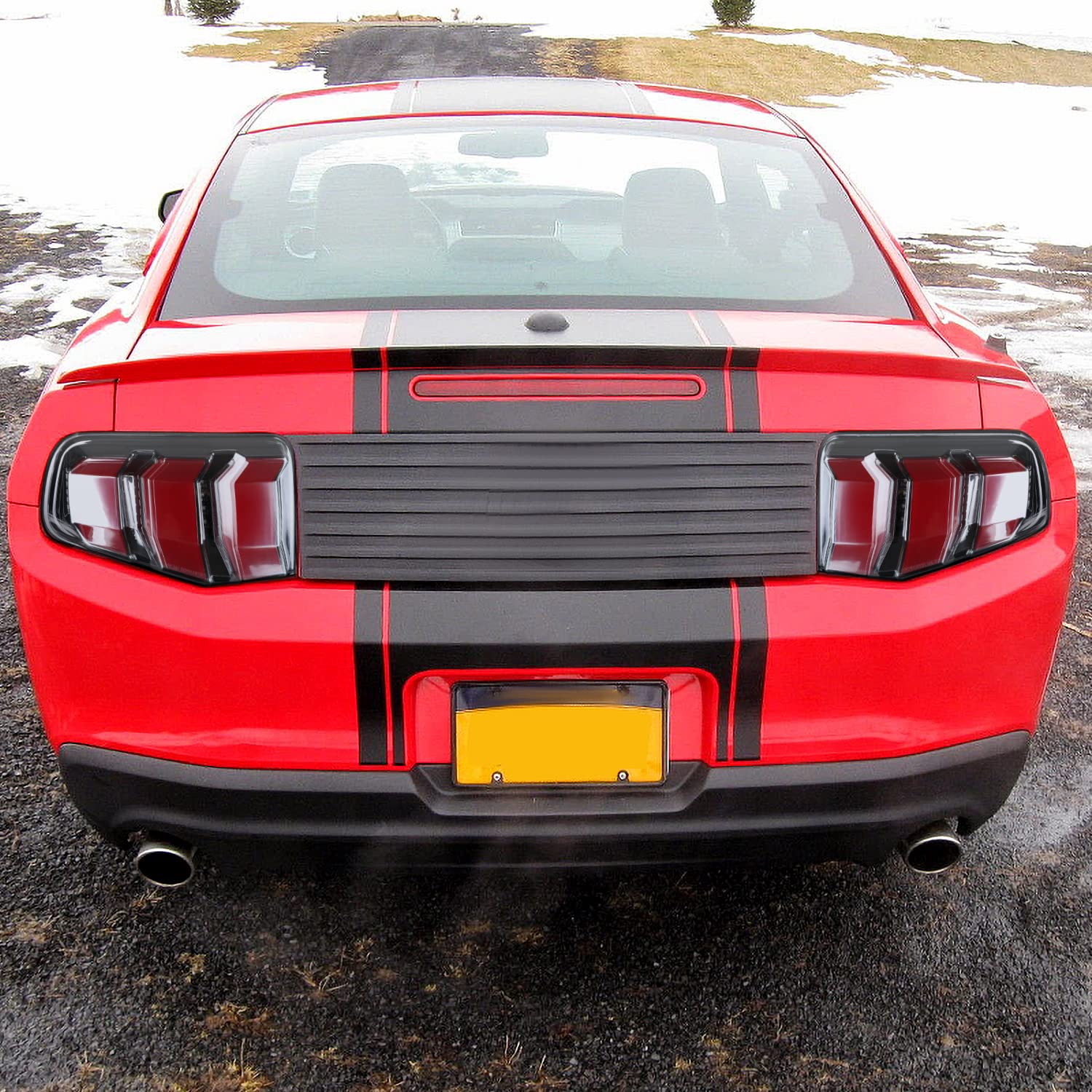 Sequential LED Signal Tail Lights SPEC-D TUNING Jet Black Compatible with 2010-2012 Ford Mustang, Left + Right Pair Assembly