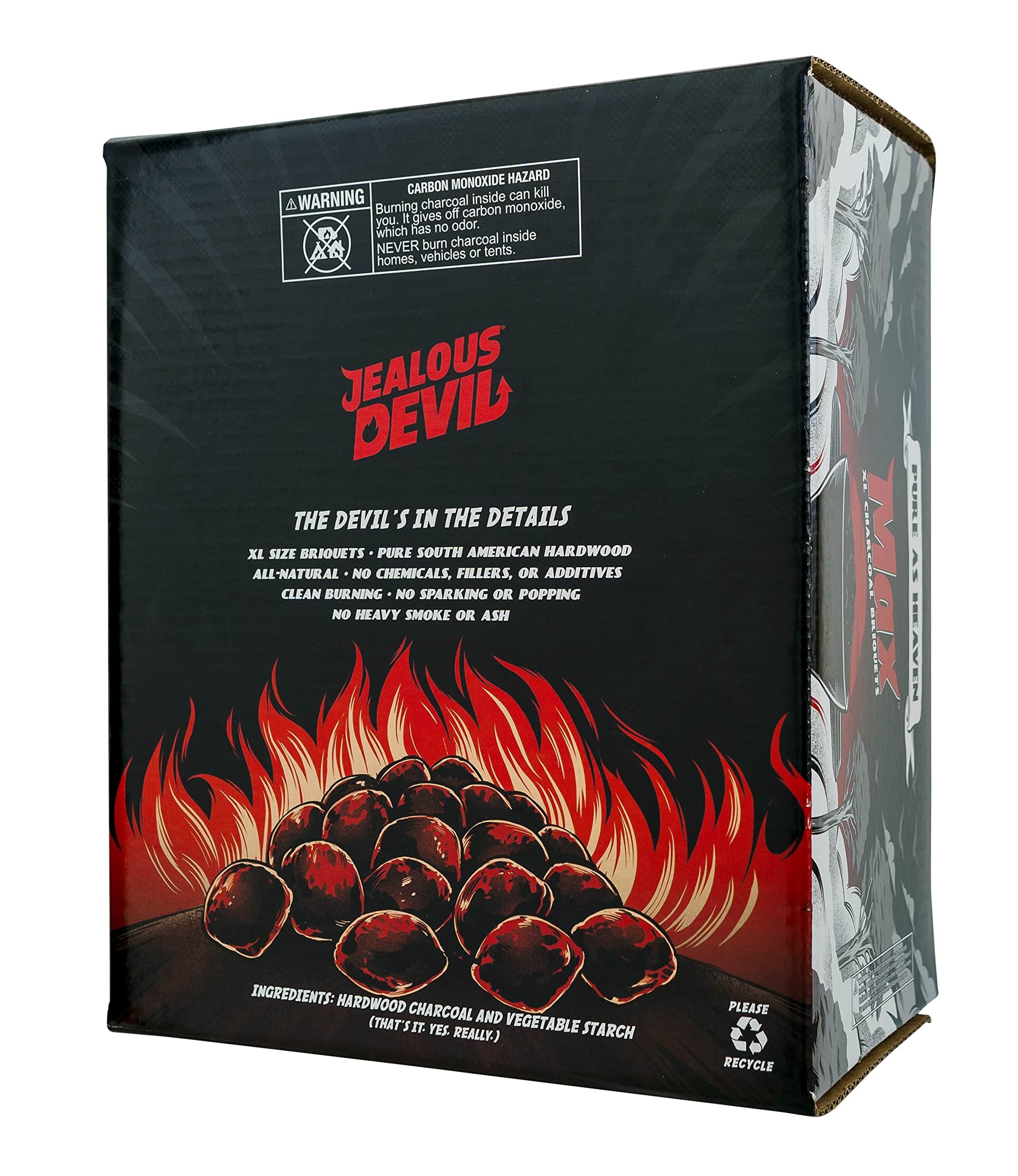 Max XL Jealous Devil All Natural Hardwood Charcoal Pillow Briquets, 20lb Box