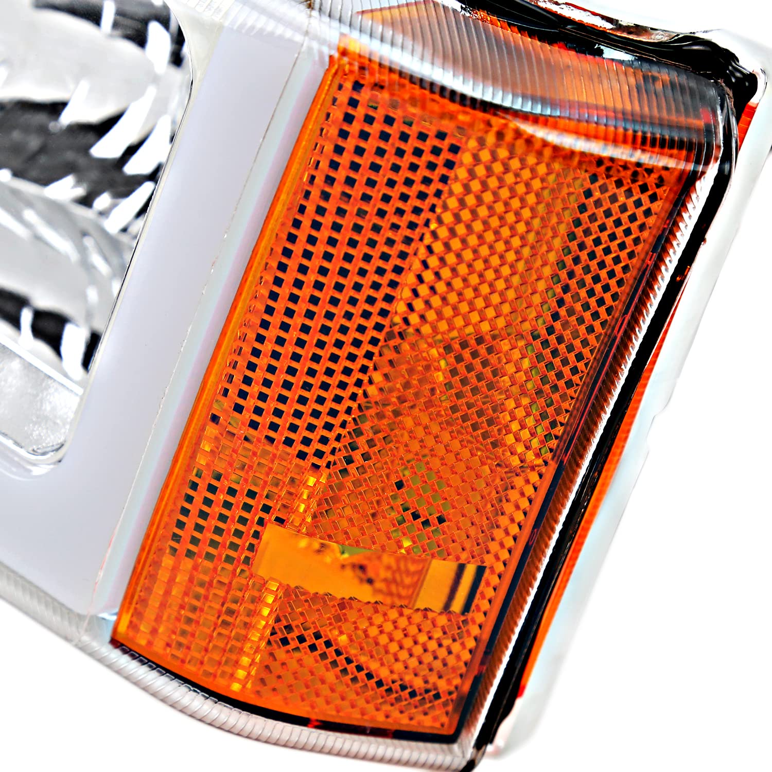 Chrome LED Bar Headlights Spec-D Tuning Compatible with 2003-2007 Chevy Silverado, Left + Right Pair Headlamps Assembly
