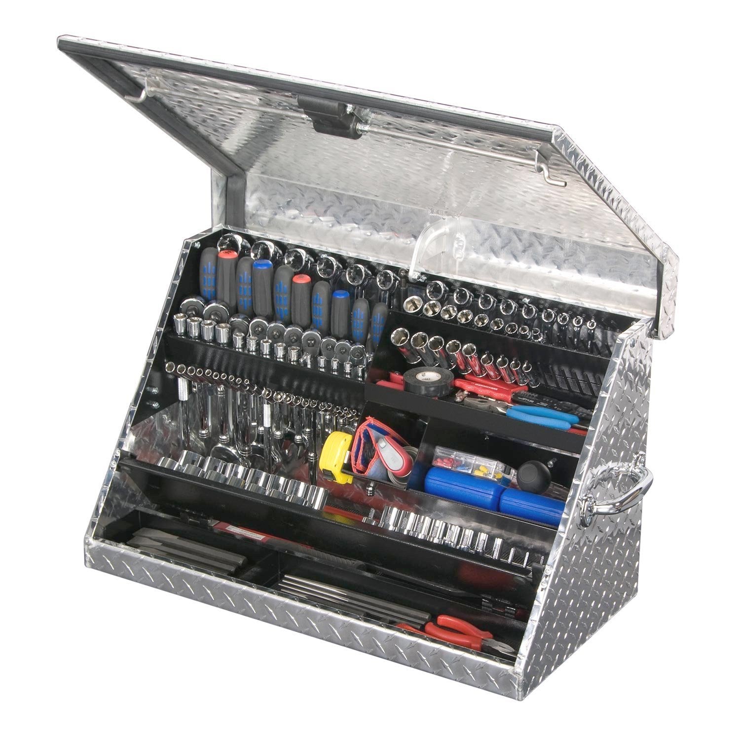30" x 15" Heavy Duty Steel Triangle Toolbox Montezuma (aluminum, brite)