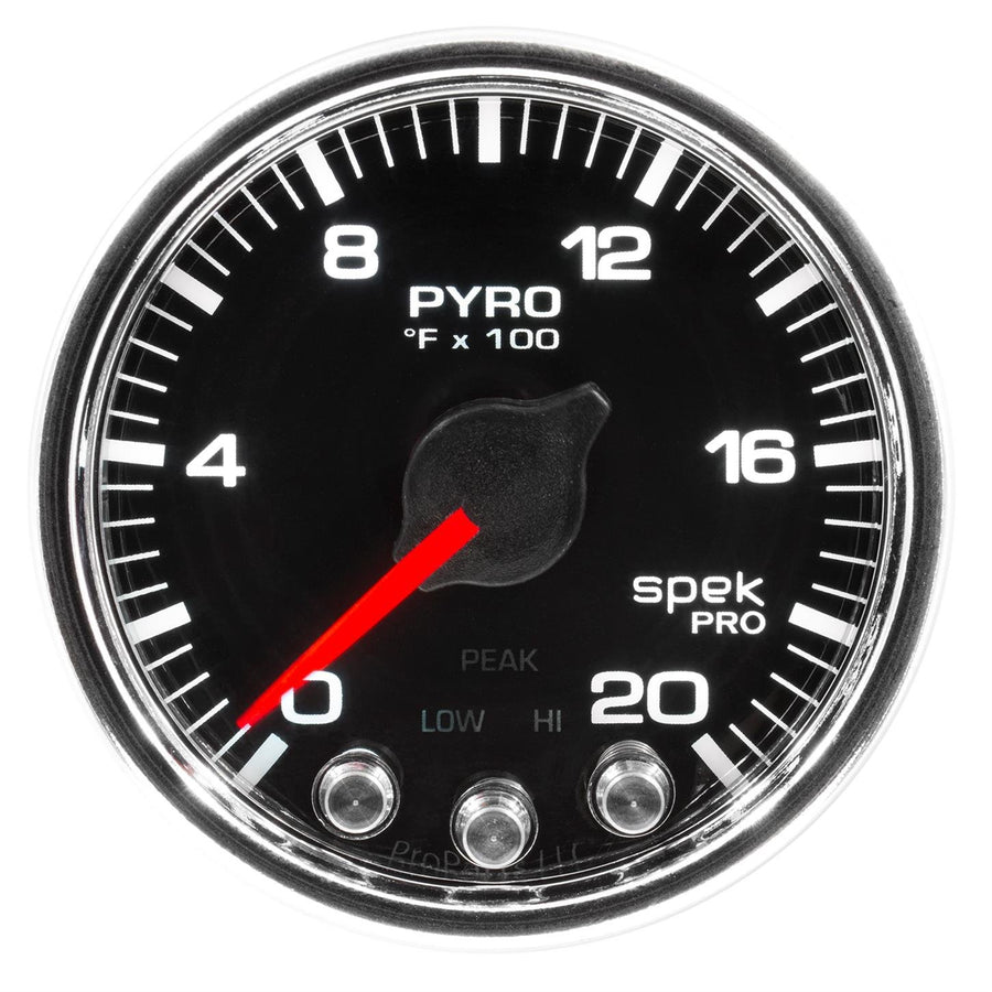 AutoMeter Gauge, P31031 Pyro. (Egt), 2 1/16", 2000ºf, Stepper Motor W/Peak & Warn, Blk/Chrm, Spek