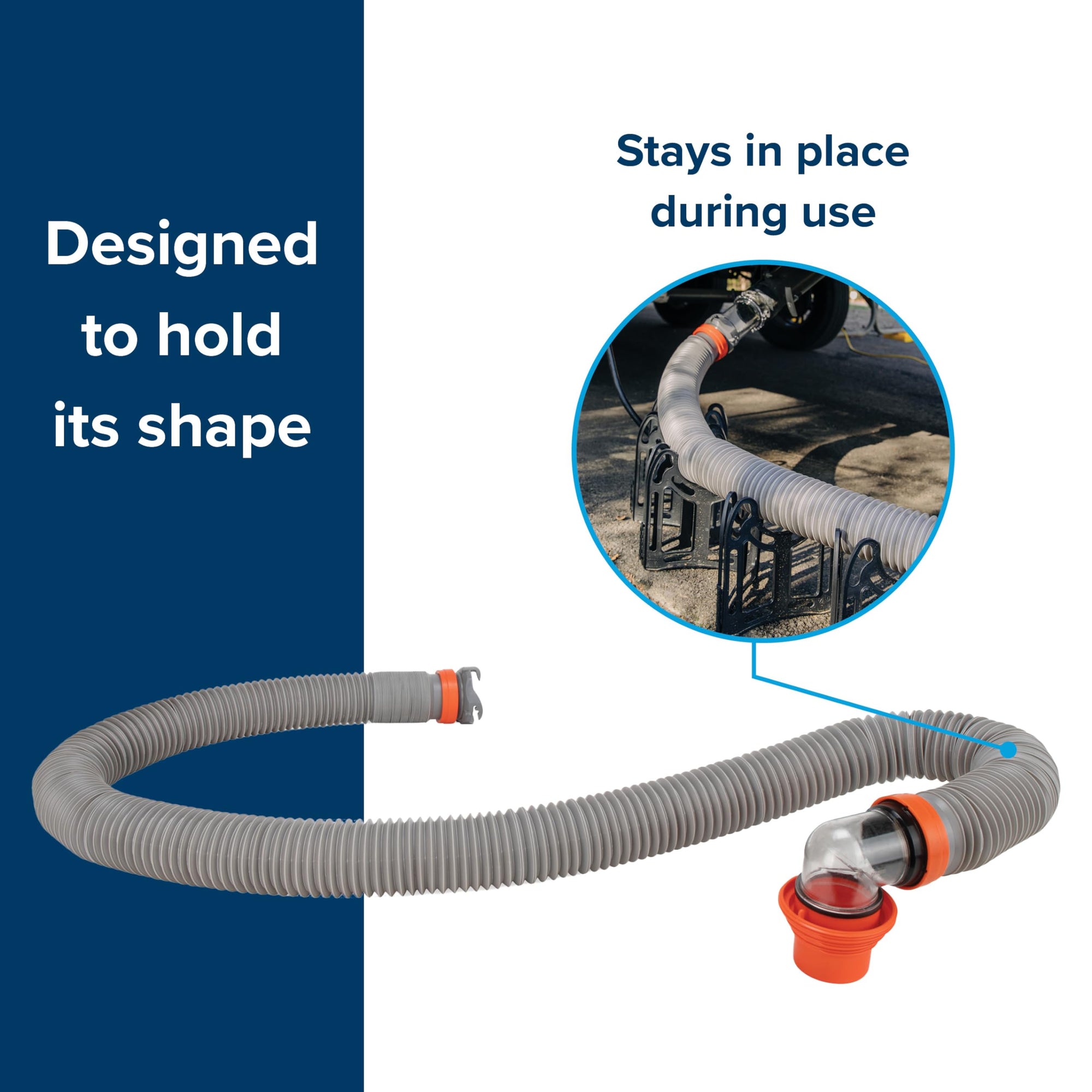 Camco 20-Ft Rhino X Camper/RV Sewer Hose Kit - (2) 10-Ft Heavy Duty RV Septic Hoses - Designed to Hold Shape & Stay in-Place - Includes 4-in-1 RV Adapter & 360° Swivel RV Sewer Hose Fittings (39390)
