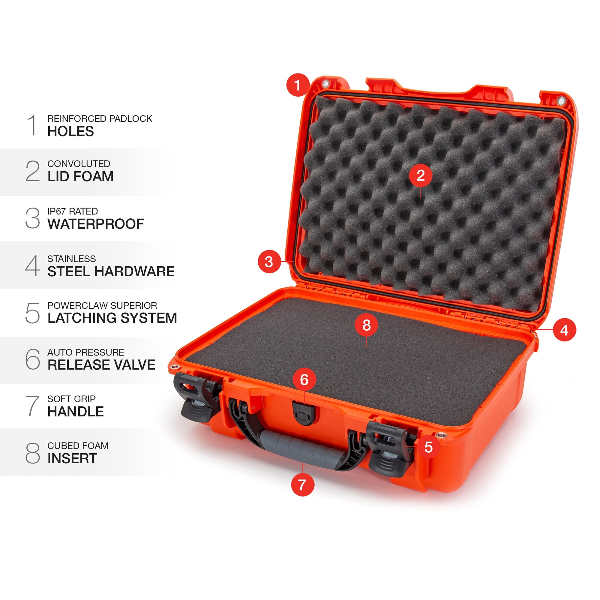 Waterproof Nanuk 925 Hard Case with Foam Insert - Orange