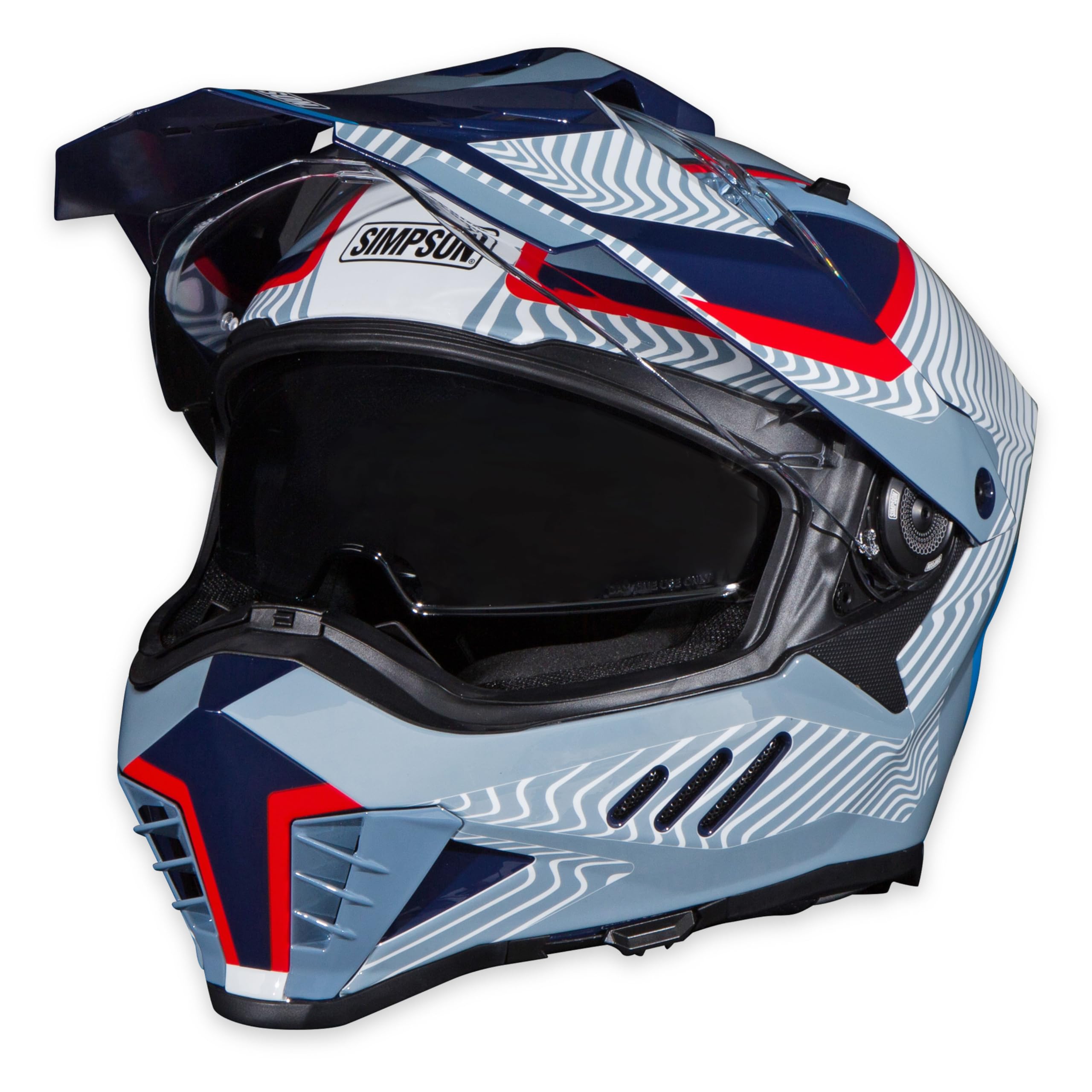 Mojave Blue Simpson Xcursion Bandit Motorcycle Helmet - XL | Off Road Dirt Bike UTV Motocross ATV | Full Face | Removable Peak | Clear Pinlock Anti-Fog Visor Shield | DOT ECE Certified (XBMUGRXL)