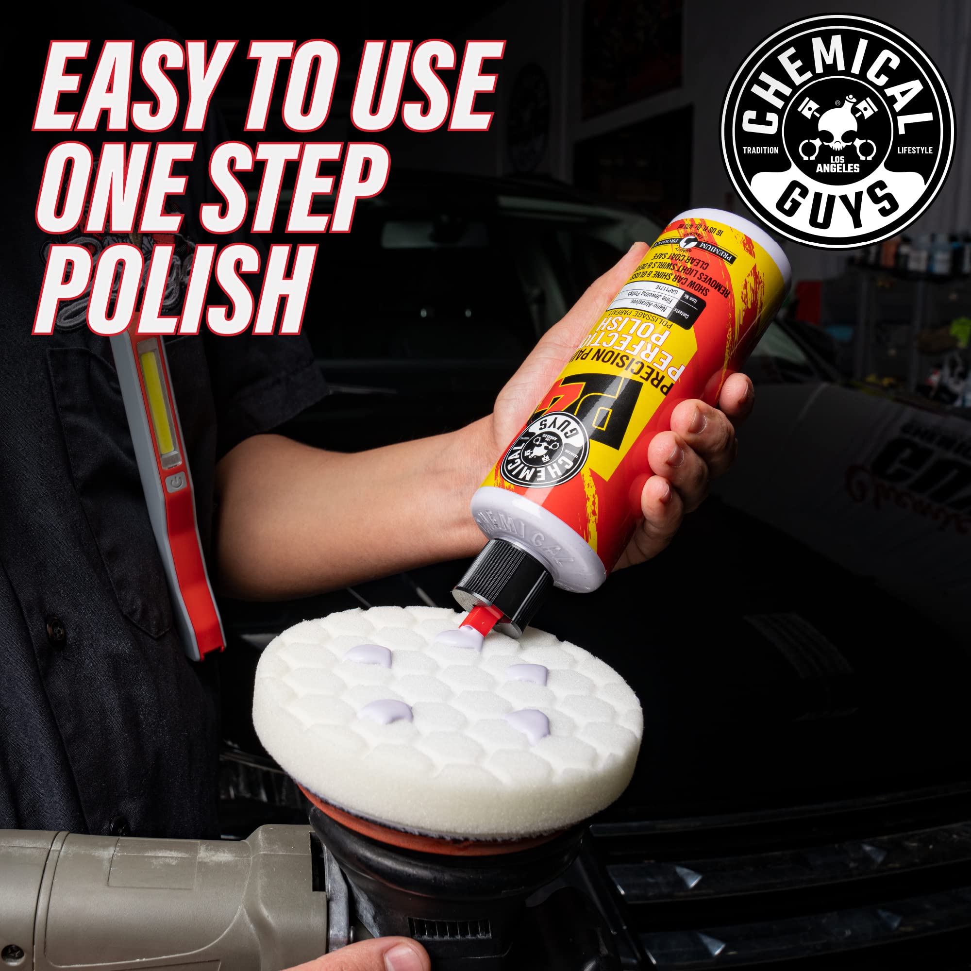 Chemical Guys Precision P4 Paint Perfection Polish - Scratch Remover & Swirl Remover for Cars, Trucks, Motorcycles, & SUVs, Fixes Paint Imperfections & Towel Marks, Restores Gloss & Clarity, 16 oz