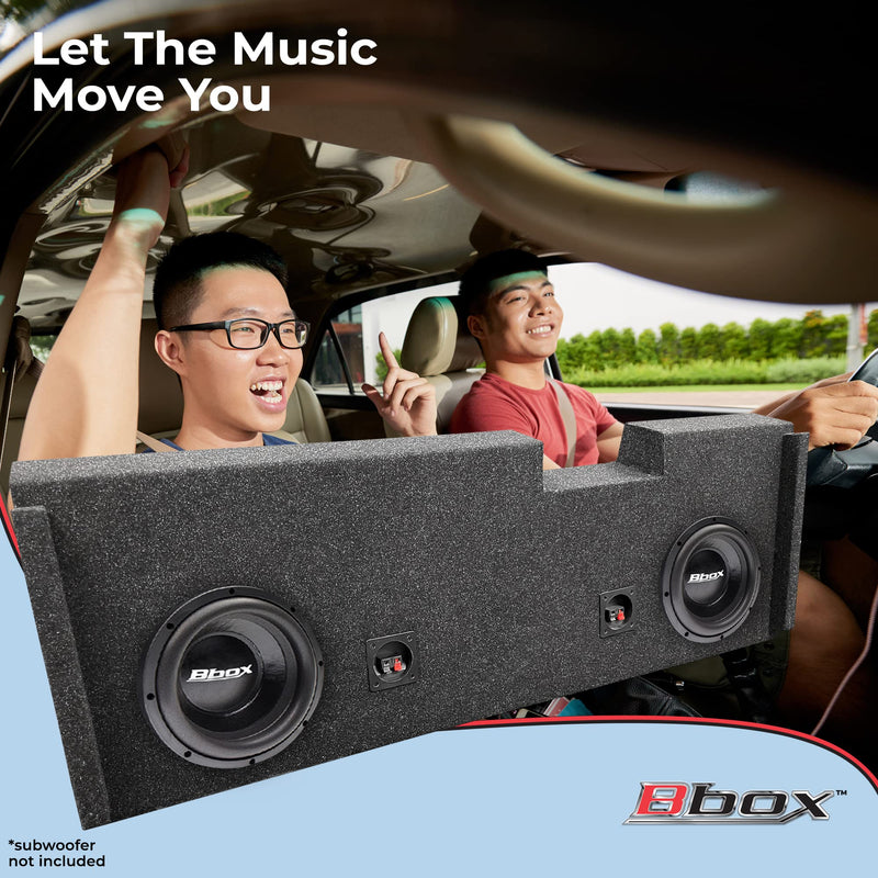 Atrend Bbox Dual 12" Sealed Carpeted Subwoofer Enclosure A184-12CP - Fits 2007 - 2020 Chevrolet/GMC Silverado/Sierra Crew Cab, Charcoal