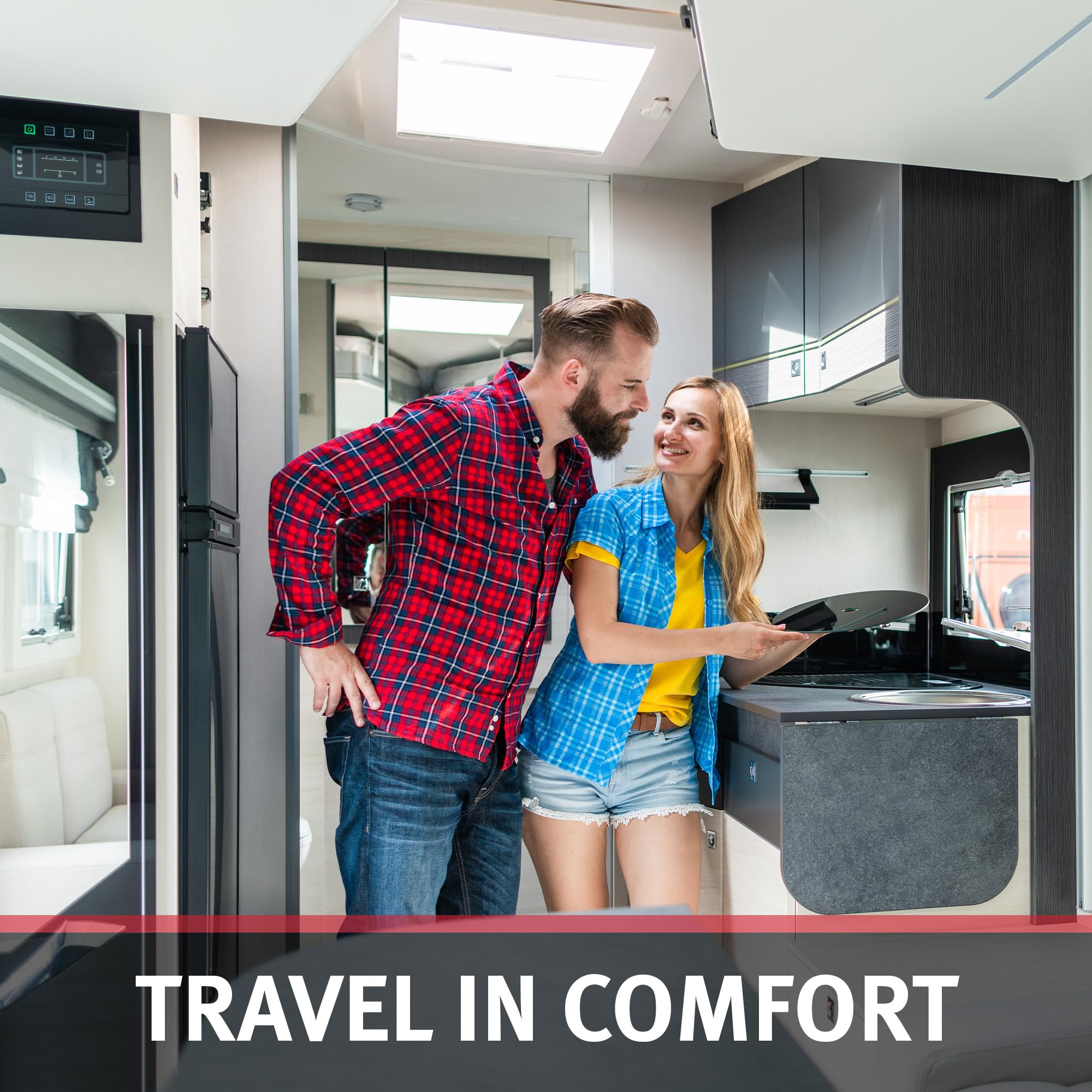 4-Step Wide Suburban RV Stow Away Steps, Adjustable RV Entry Stairs - Secure and Convenient Stow Away Steps for Easy Access to Your RV, Lightweight and Durable Design with Safety in Mind (4106A)