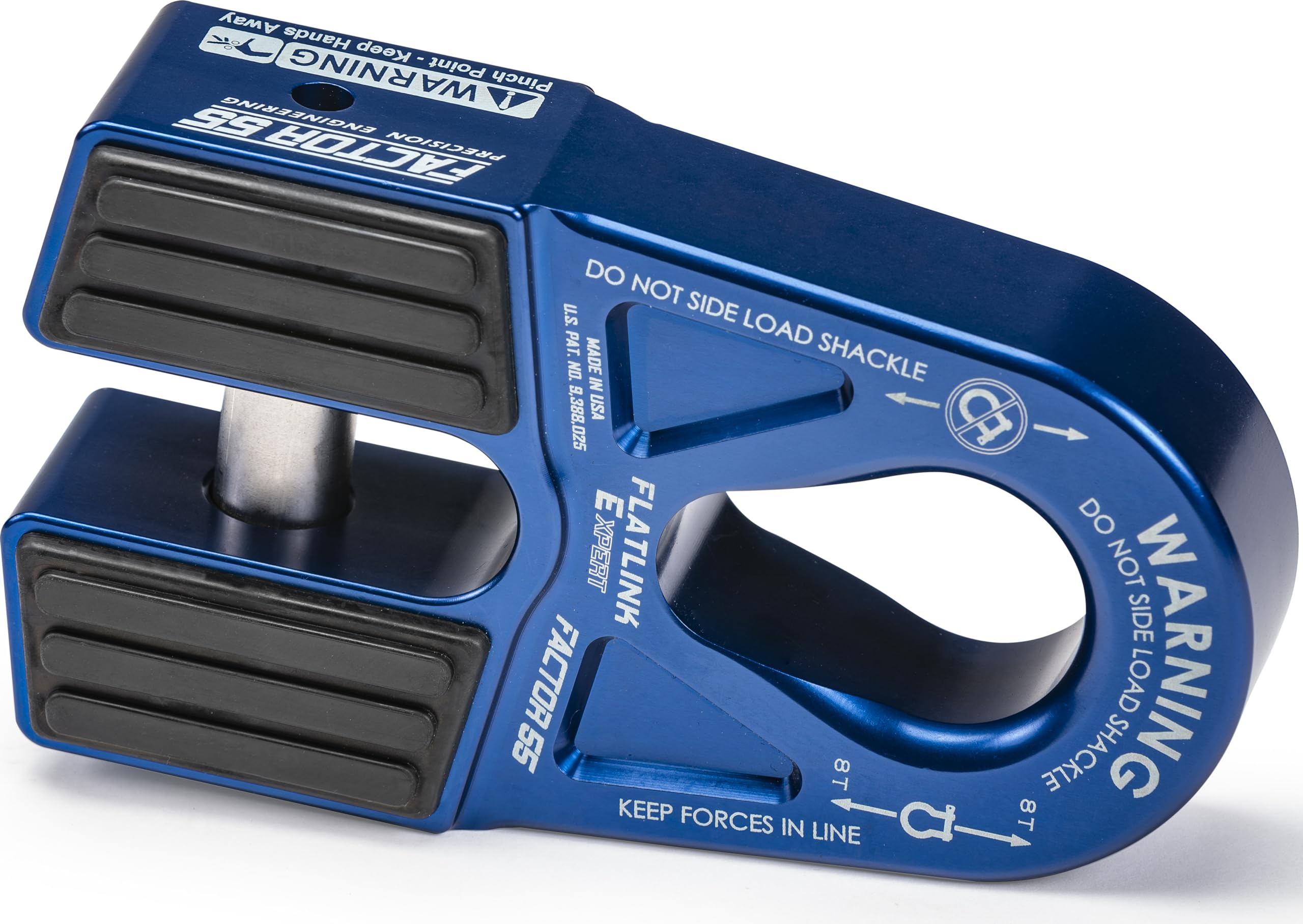 Flatlink E Factor 55 Closed Winch System, Compatible with All Roller Fairlead License Plate Brackets - Blue