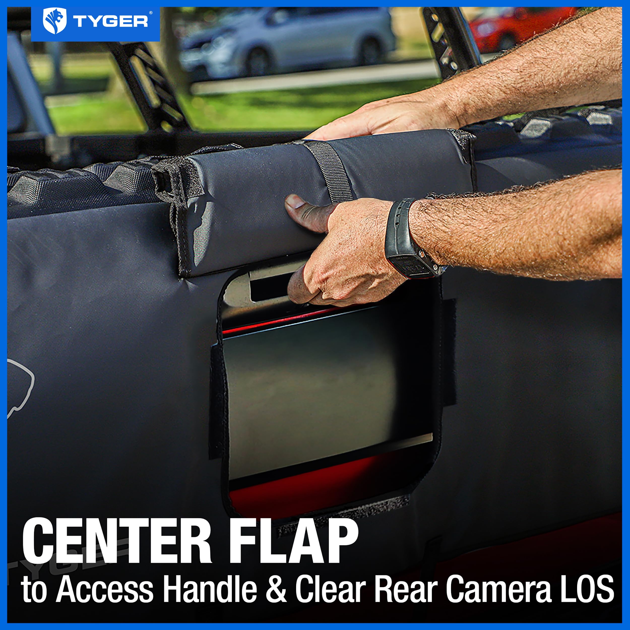 Tyger Auto Tailgate Pad Universal Carrier Holds up to 6 Bikes|Large Size for Full Size Pickup Trucks|W 60" x H 23" (See Image for Measure Guide)|Flap for Handle and Rear Camera | TG-TP6U1018 , Black